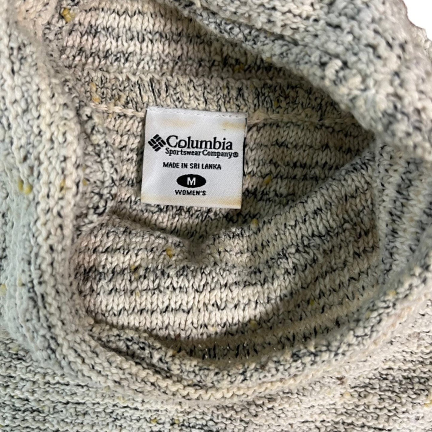 Columbia Womens Medium White Gray Cowl Neck Chillin' Pullover Size M