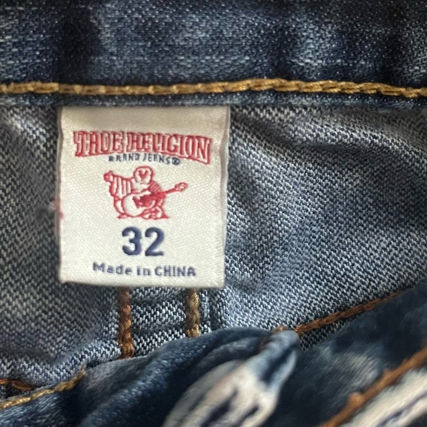 True Religion Mens Size 32 Section Slim Seat Bleached Denim Jeans