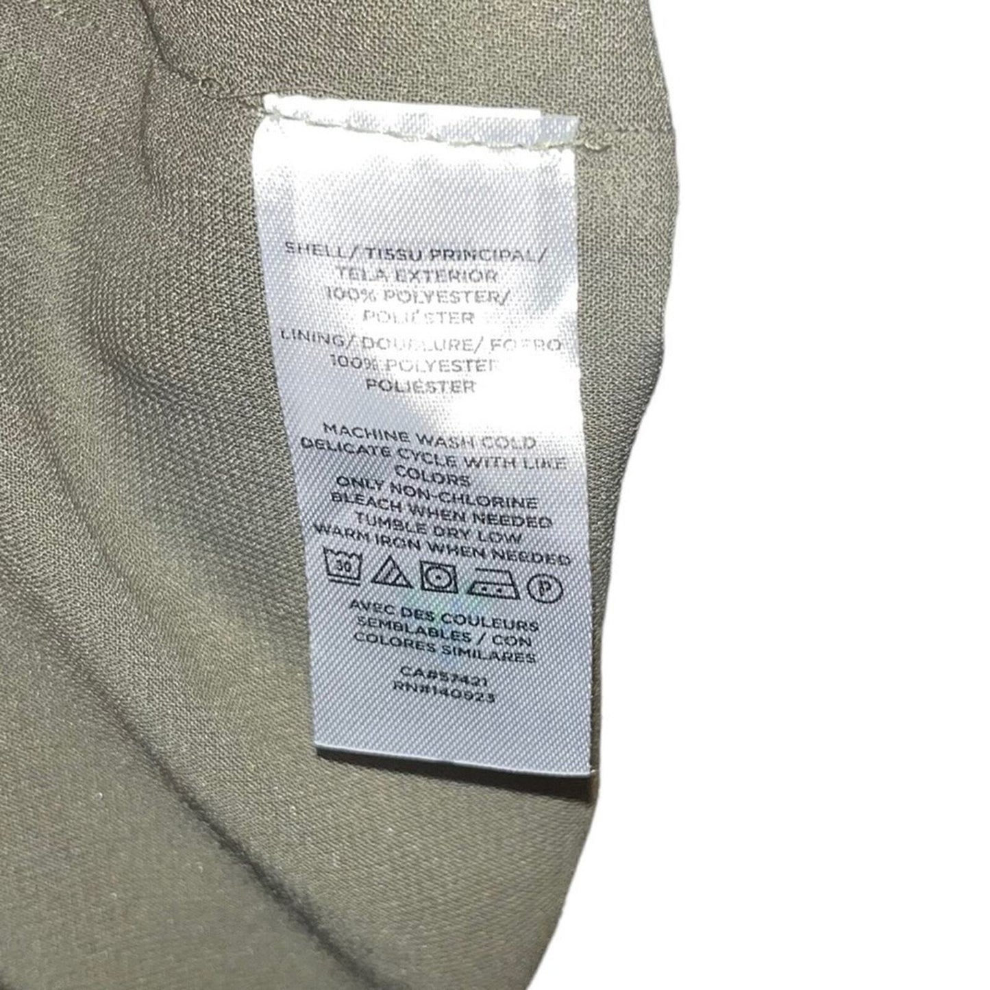LOFT Womens Size Small Olive Green Semi Sheer Lined Blouse