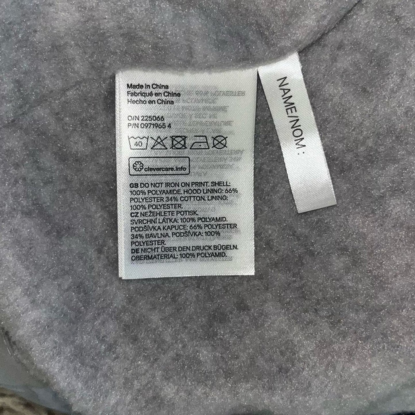 H&M Boys Size 14 Insulated Jacket with Hood Navy Gray