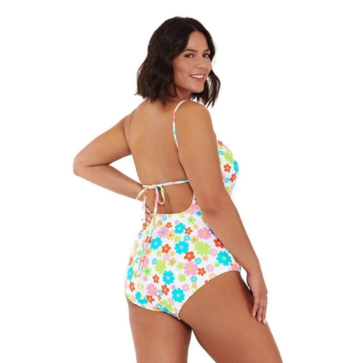 Ninety-Nine Junior's Flora Retro XL (15-17) Plus Size One Piece NWT Swimsuit
