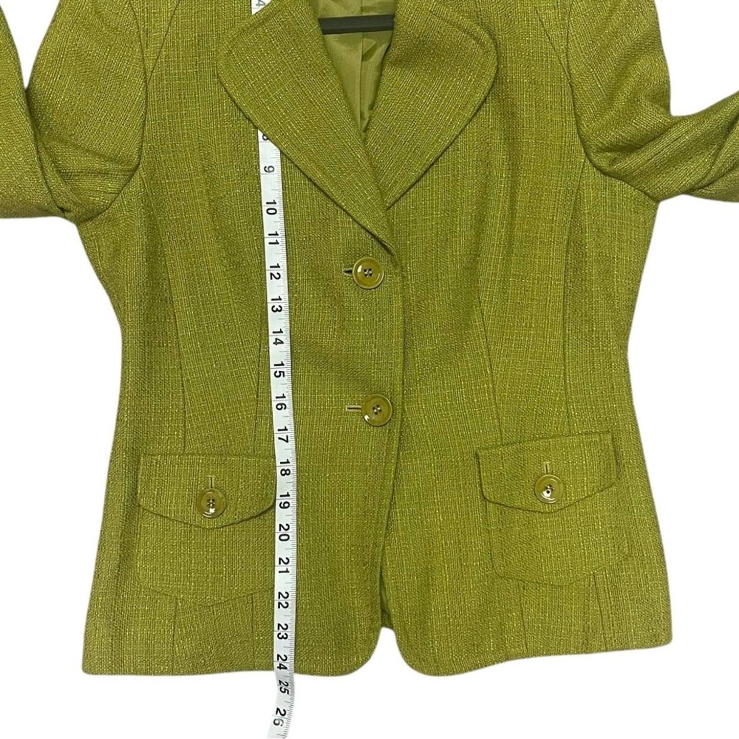 Talbots Womens Blazer Size 4 Italian Fabric Green 2 Button Long Sleeve Career