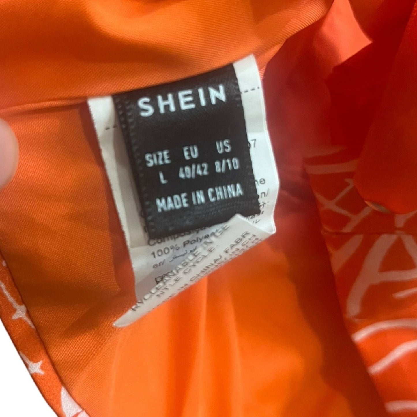 Shein Bustier Strapless Crop Top Size Large White Orange Ribbon Tie Back