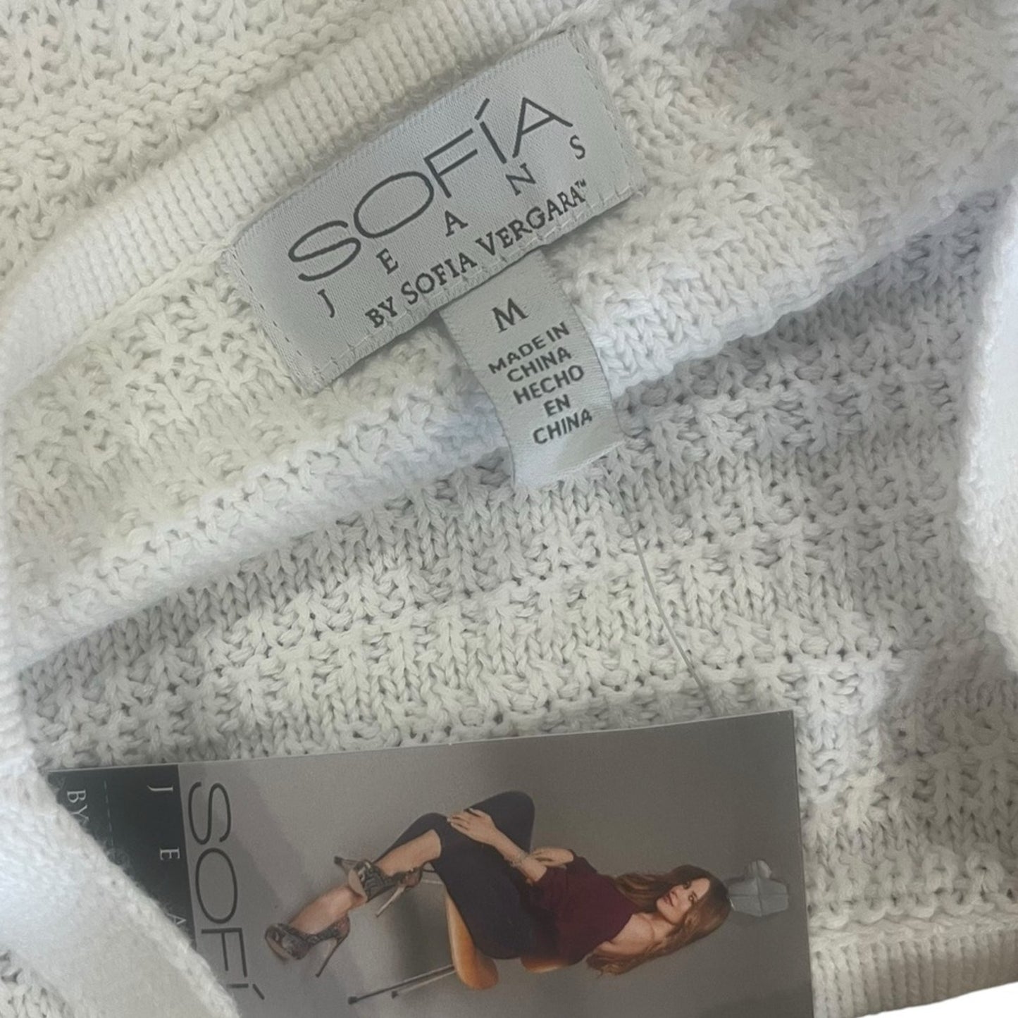 Sofia Jeans by Sofia Vegara Womens Dress Size Medium White Tie Strap Crochet