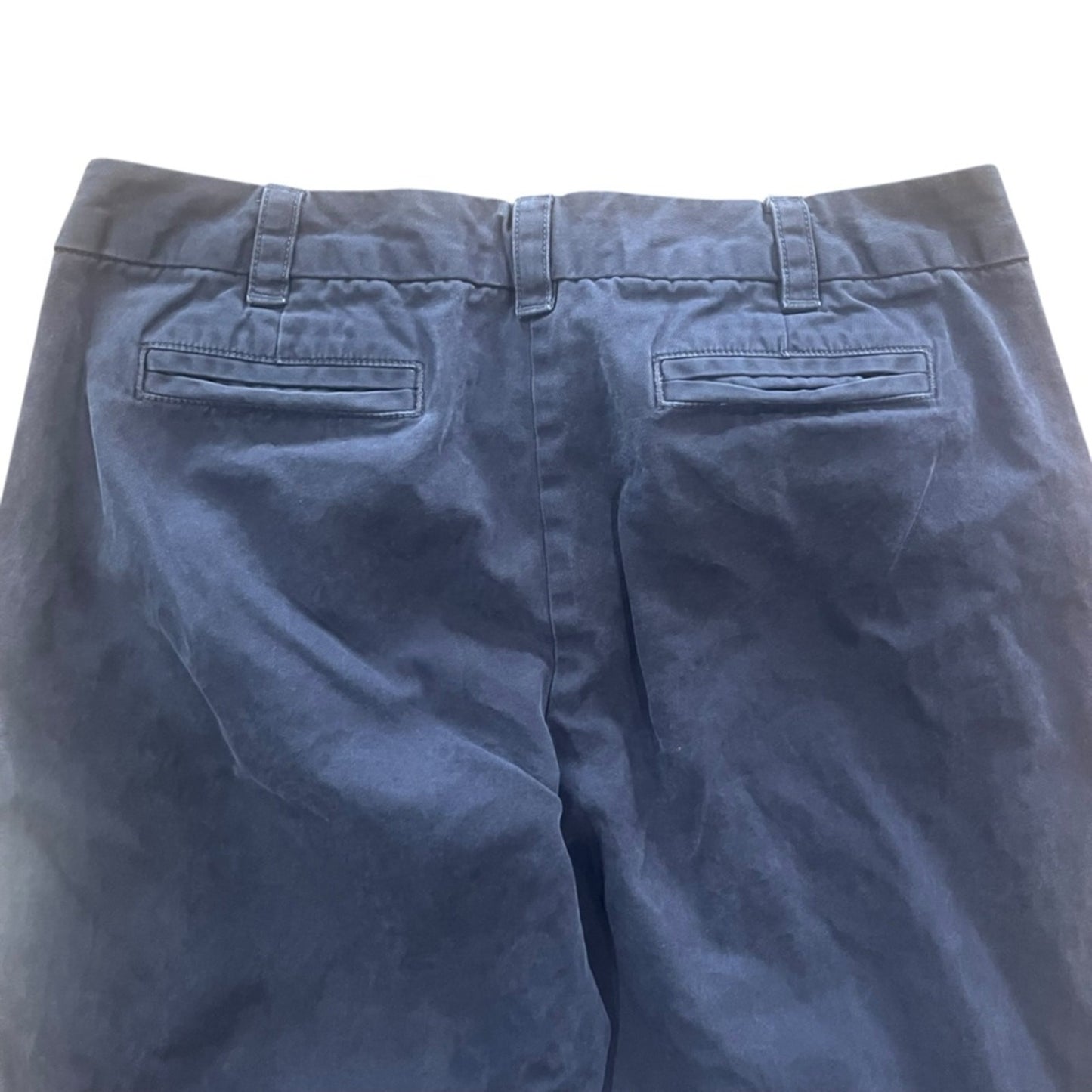 Lands End Chino Pants Womens Size 10 Dark Blue Navy Flat Front Straight Leg