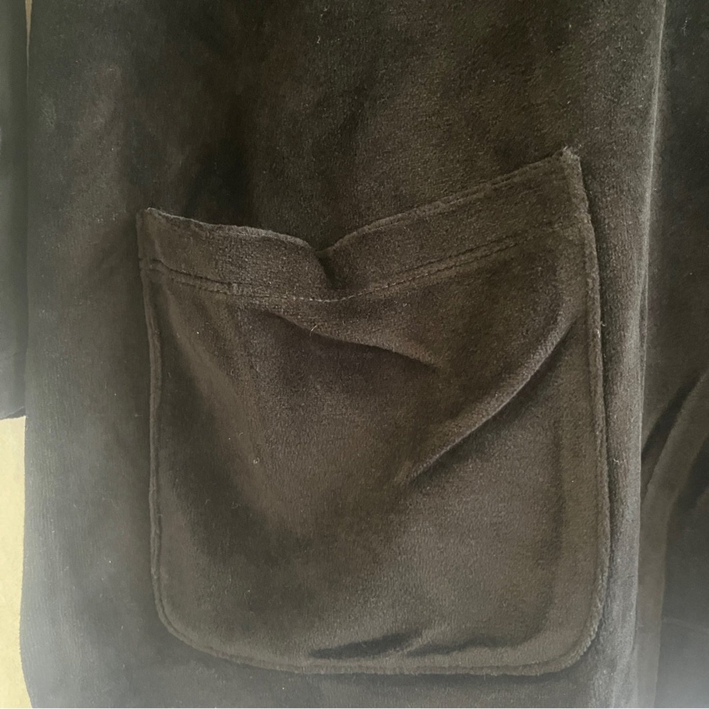 Susan Graver Tunic Sweater Womens 1X Black Front Pockets Cotton Blend Modest