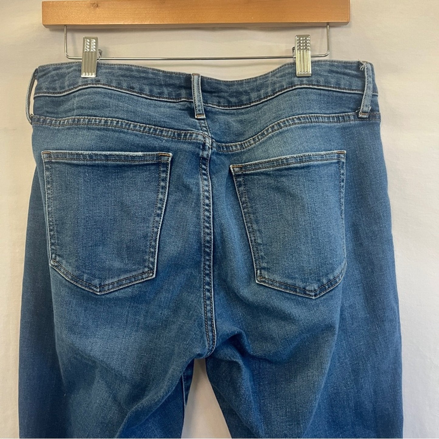 Gap Curvy True Skinny Jeans Womens Size 12 Raw Hem Basic Simple Neutral Denim