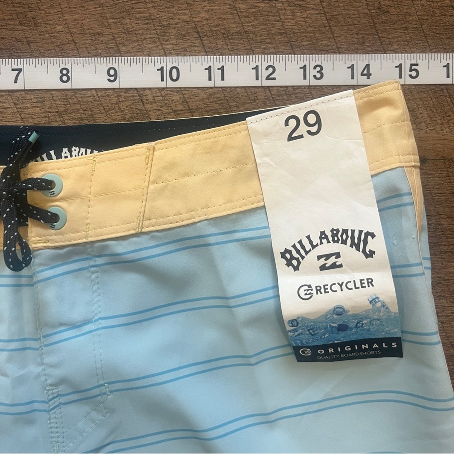 Billabong Recycler Boardshorts Mens Size 29 Blue Yellow New Summer Swim Beach