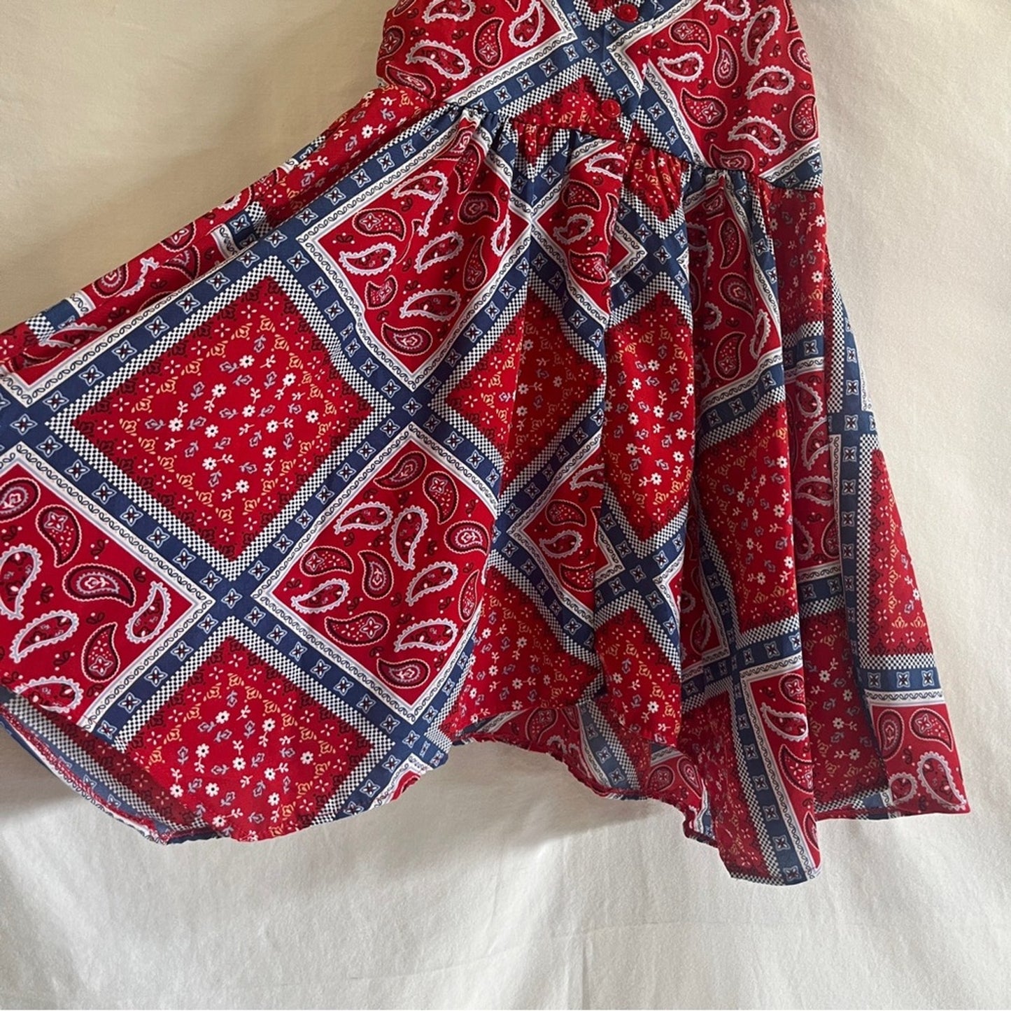 Good Lad Girls Sundress Size 4T Paisley Bandana Print Red White Blue Patriotic