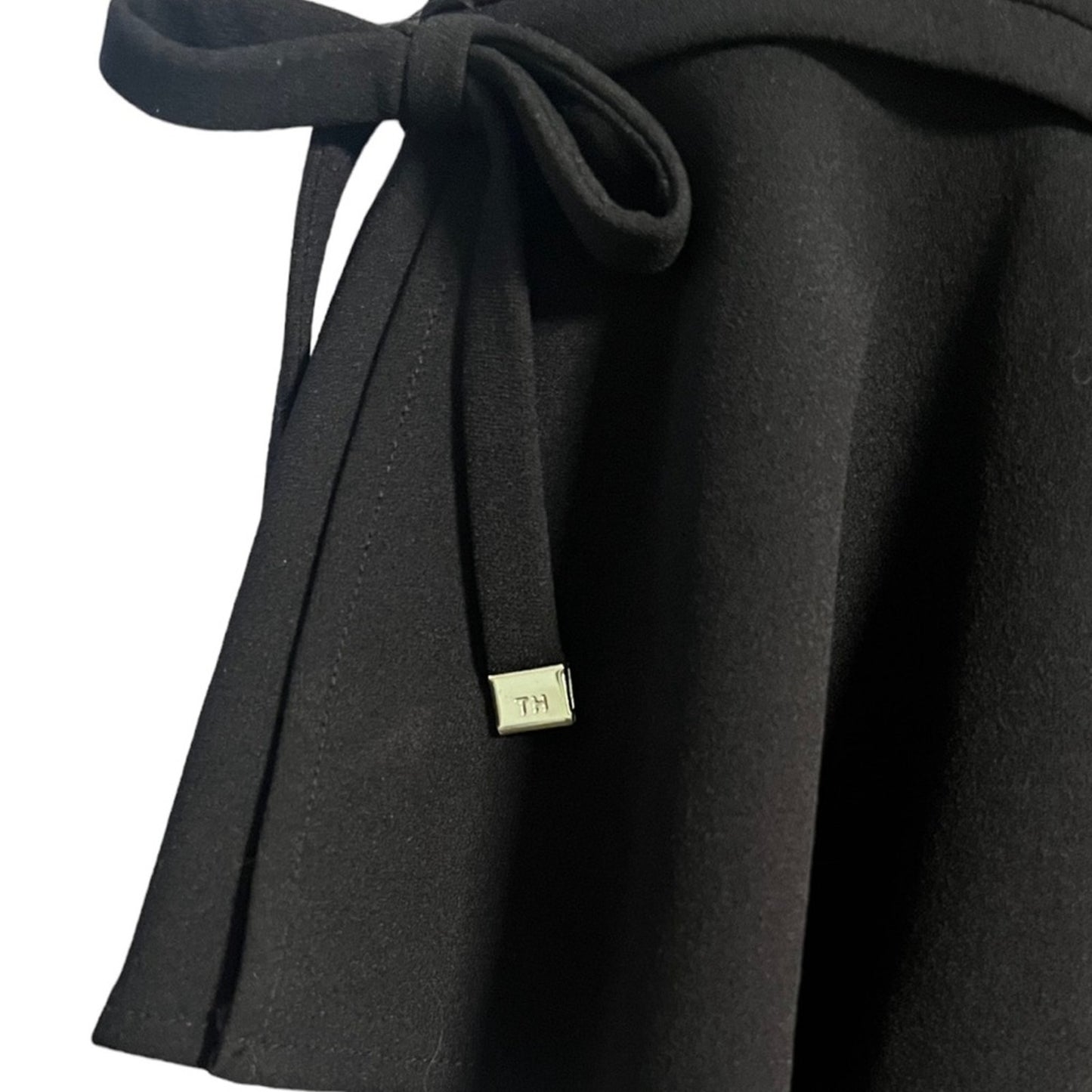Tommy Hilfiger Black Dress Womens Size 12 Bell Sleeve Scuba Crepe Classy Simple