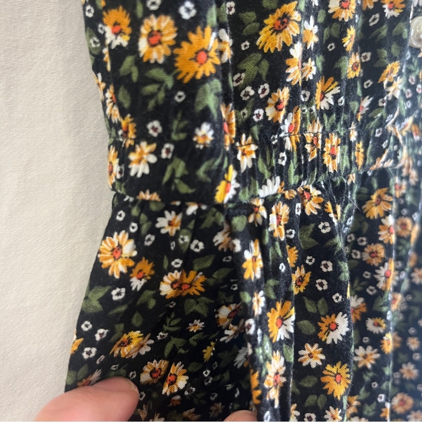 Wonder Nation Girls Floral Romper Size 4/5 Elastic Waist Front Button Spring