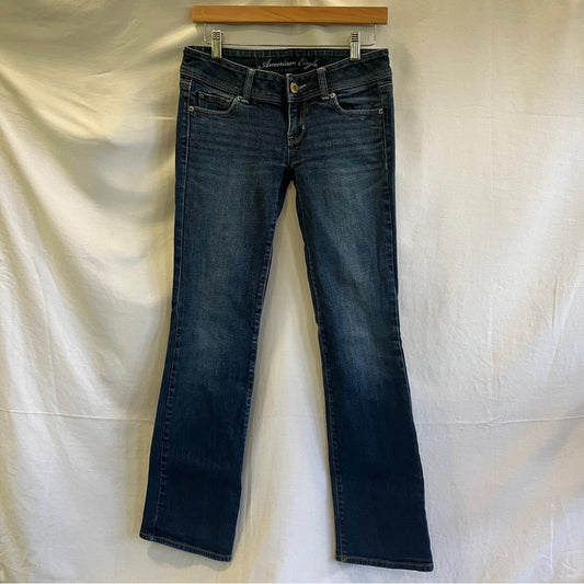 Vintage American Eagle Stretch Slim Boot Denim Jeans Size 4 Low Rise Medium Wash