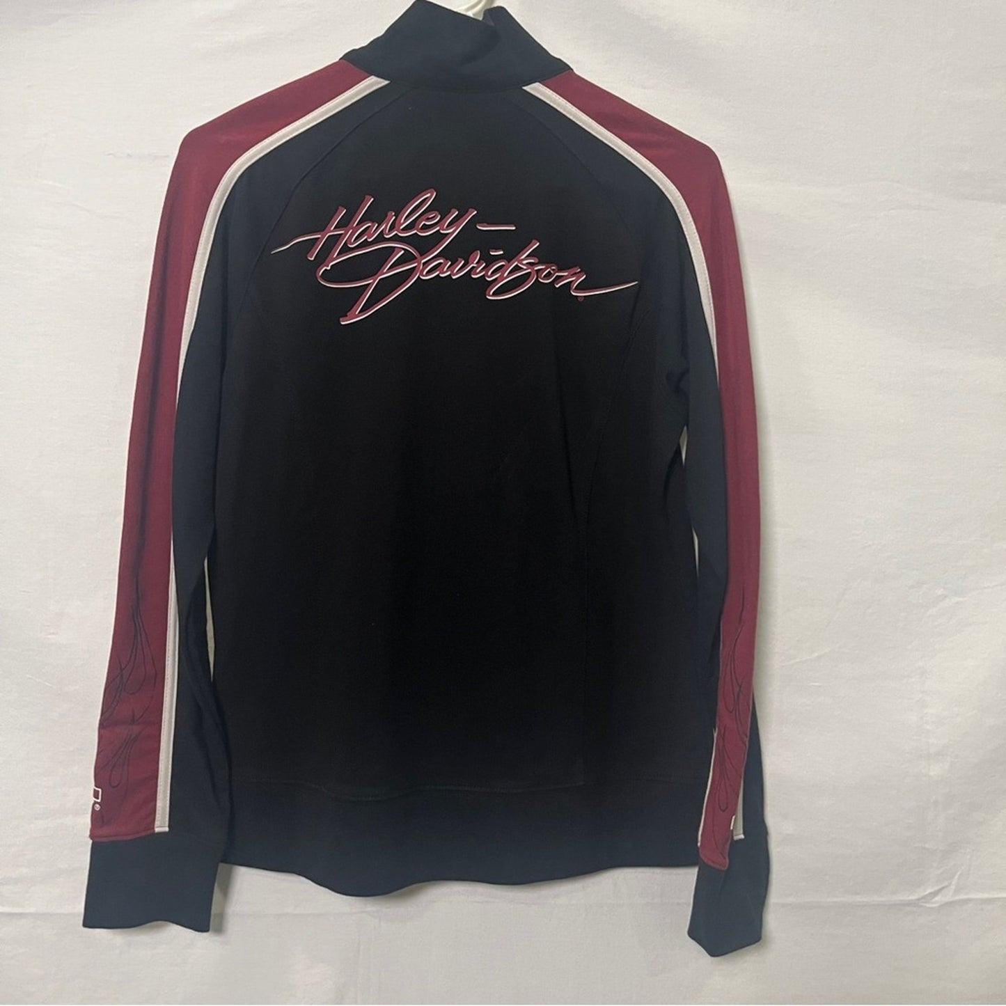 Harley Davidson Medium Jacket Black Long Sleeve Biker Rugged Baddie Lightweight