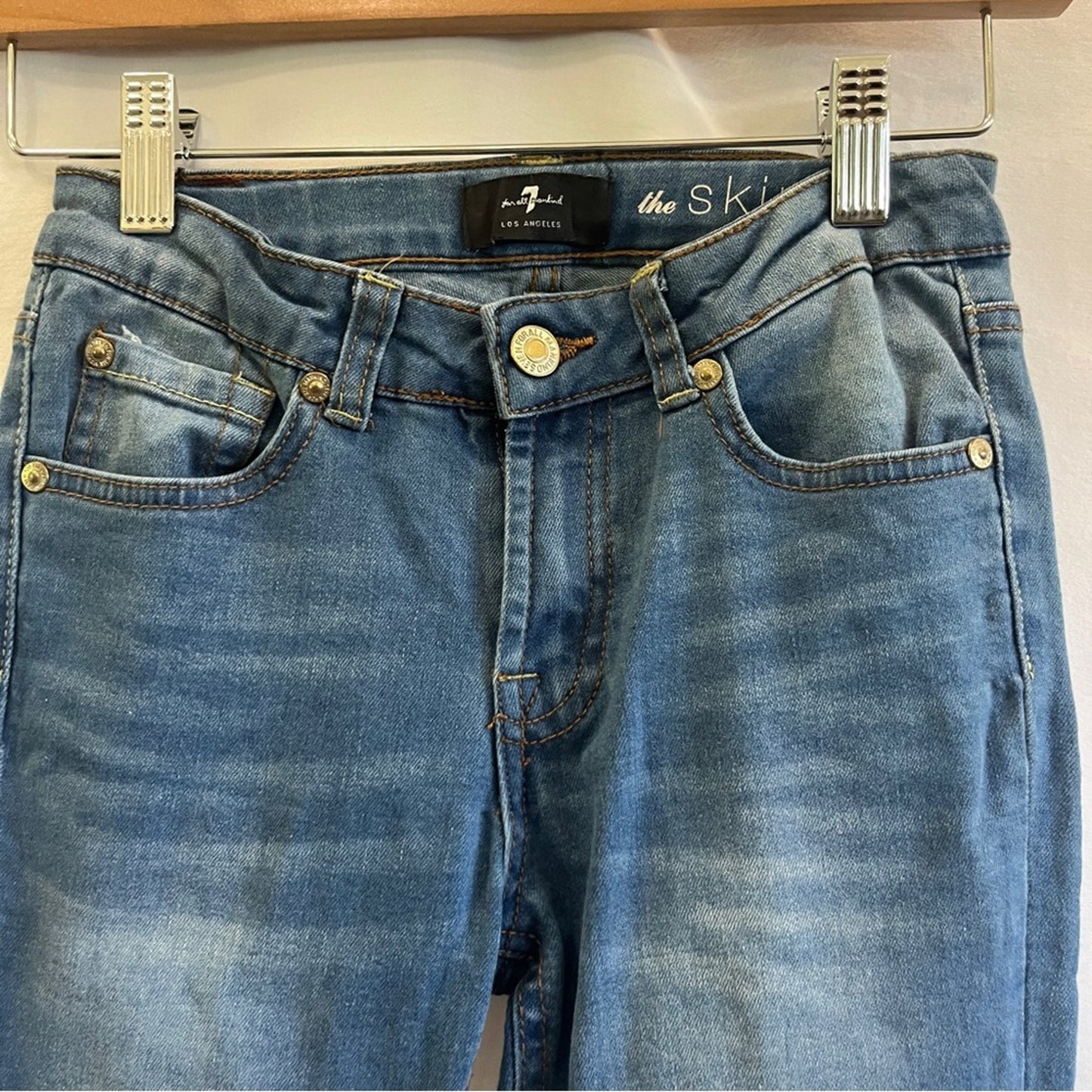 7 For All Mankind The Skinny Girls Denim Jeans Size 12 Adjustable Waist Casual