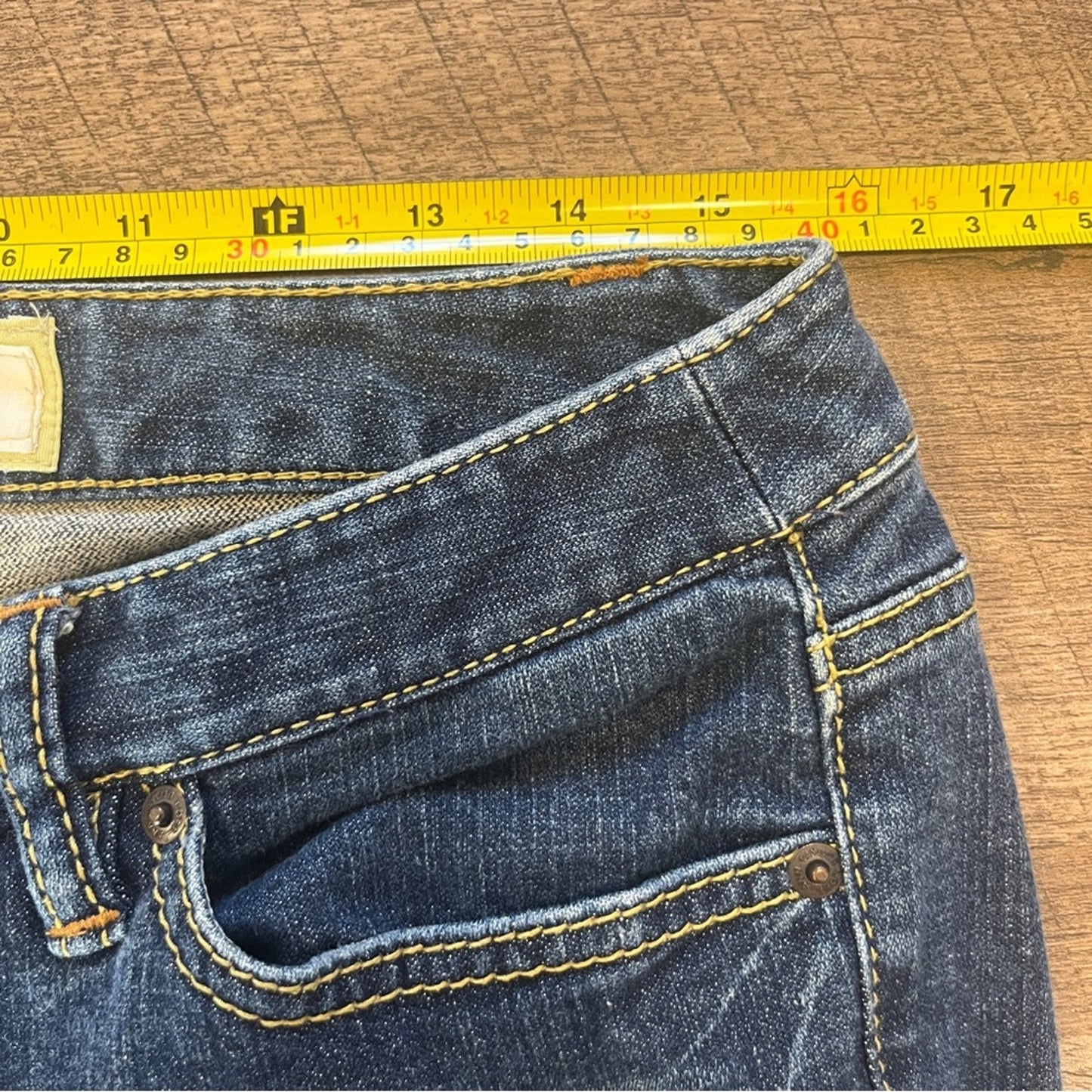 Ann Taylor Slim Boot Denim Jeans Womens Size 8 Embroidered Pockets Rodeo Barn