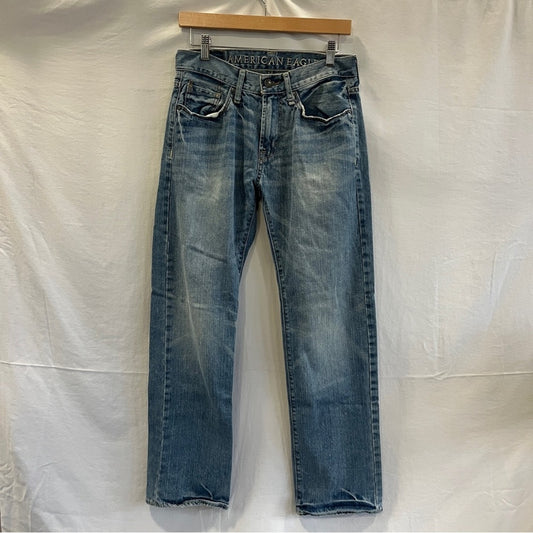 American Eagle Original Straight Denim Jeans Mens Size 28/30 Light Wash Classic