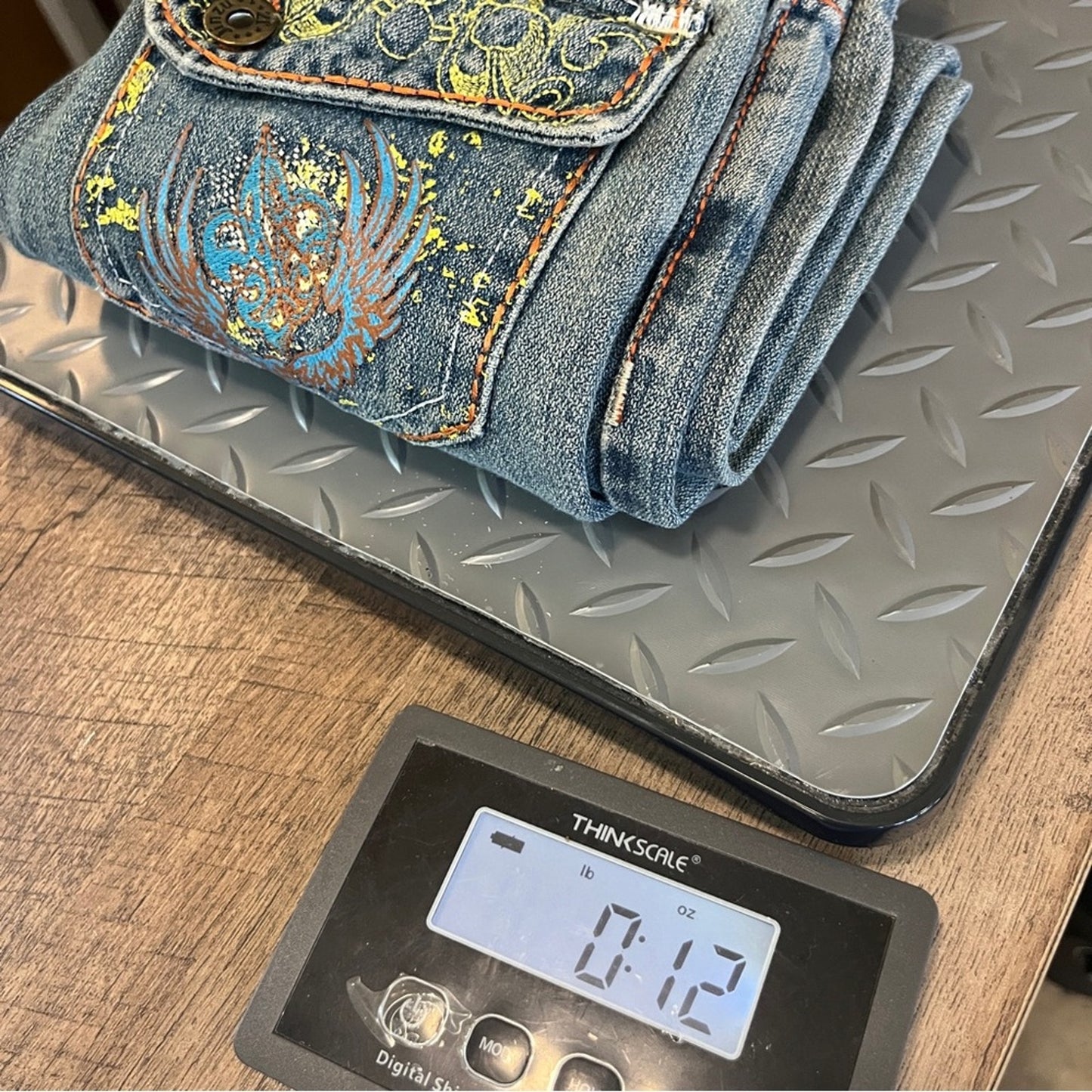 Jinzu Denim Kid Denim Jeans Size 5 Cotton Back Flap Pocket Design Missing Button