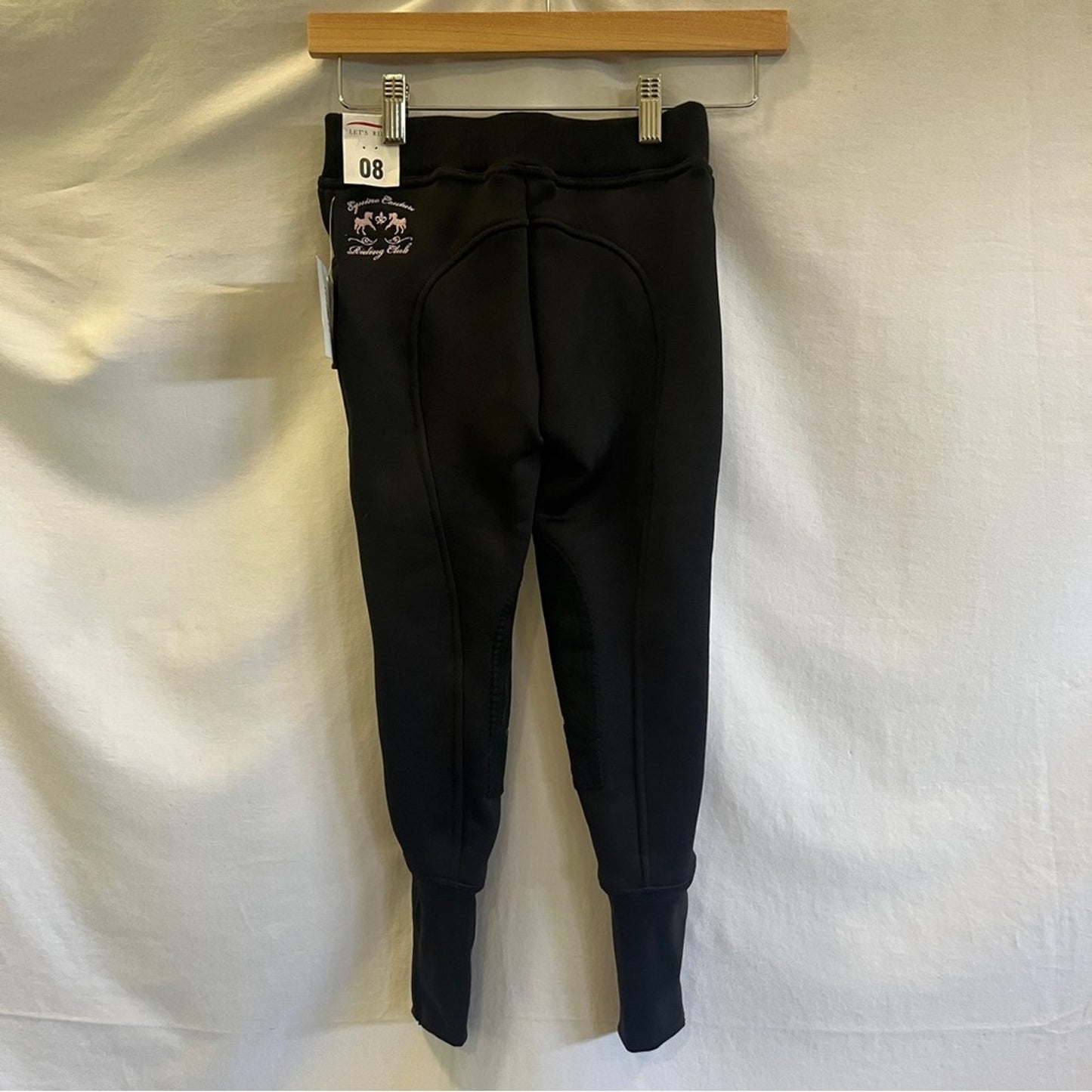 Equine Couture Riding Club Black Children's Winter Breeches Size 08 Equestrian