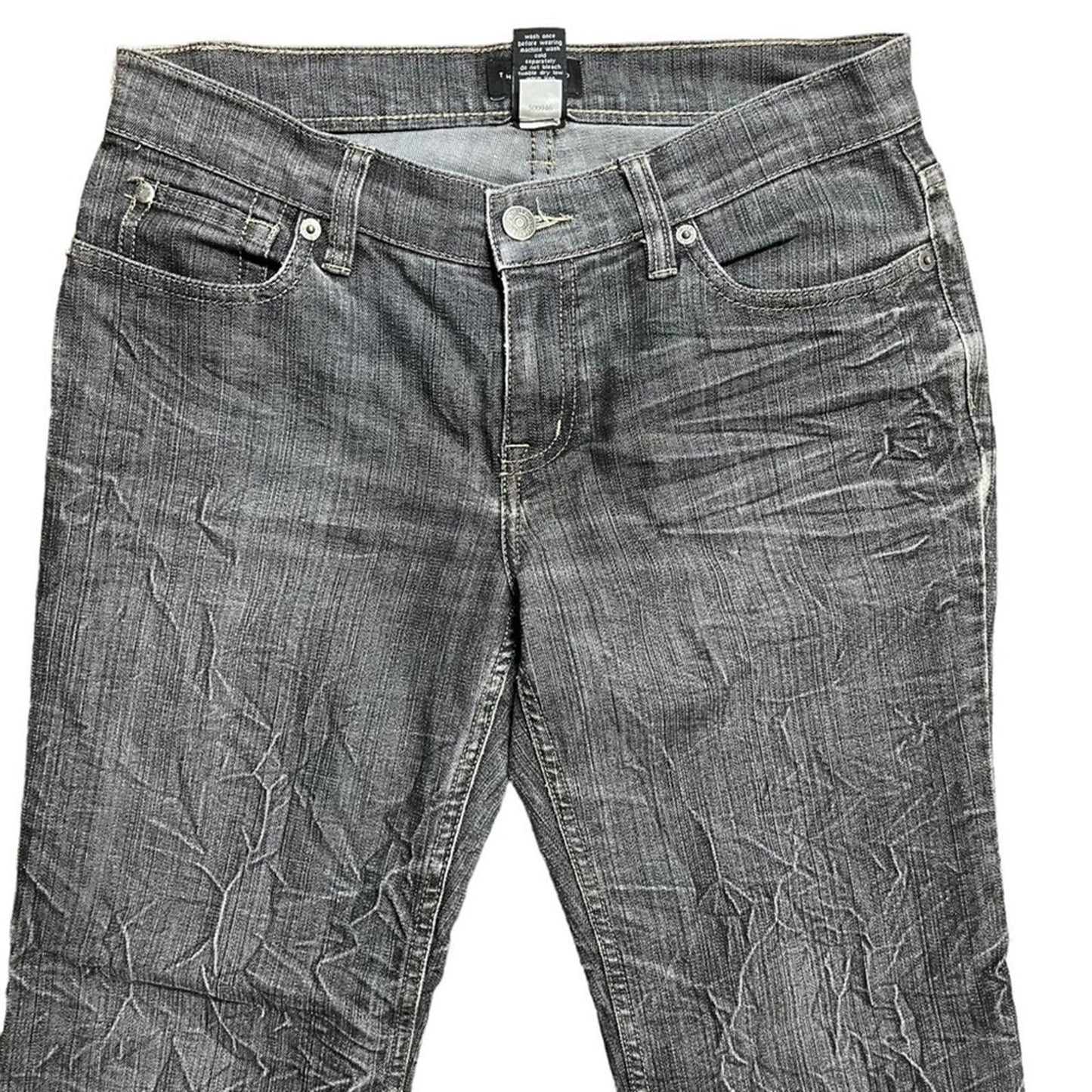 The Limited Womens Straight Denim Jeans Size 6 Black Gray Wash Classic Basic