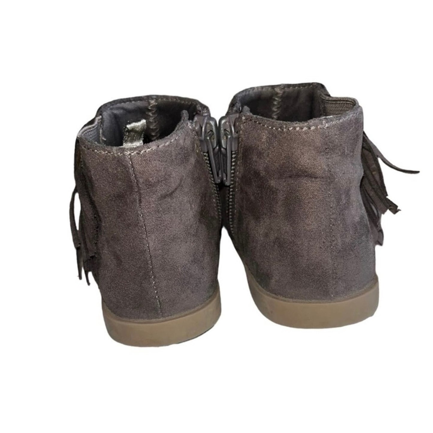 Old Navy Toddler Girls Size 7 Brown Ankle Boots With Fringe on Sides