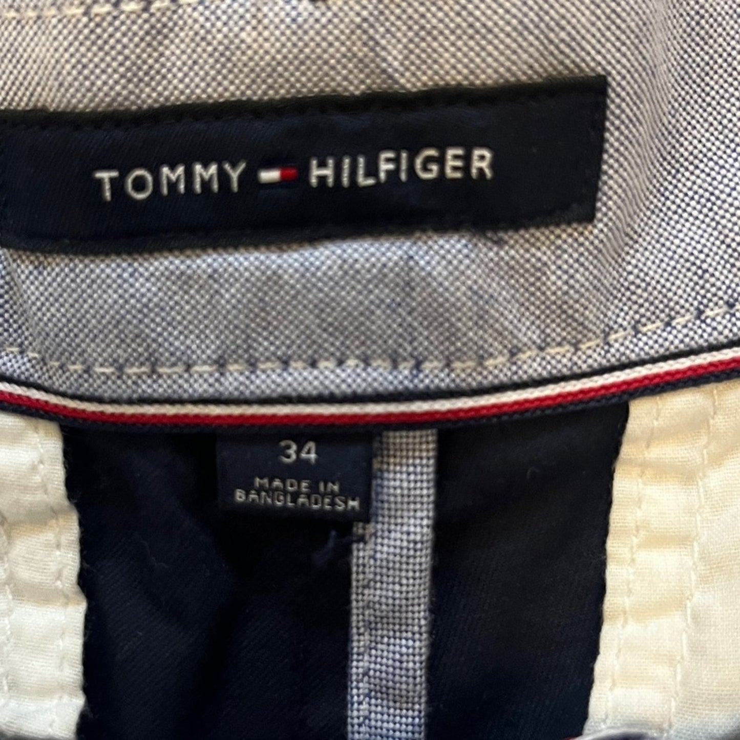 Tommy Hilfiger Mens Navy Chino Shorts Size 34 Golf Sophisticated Classic Basic