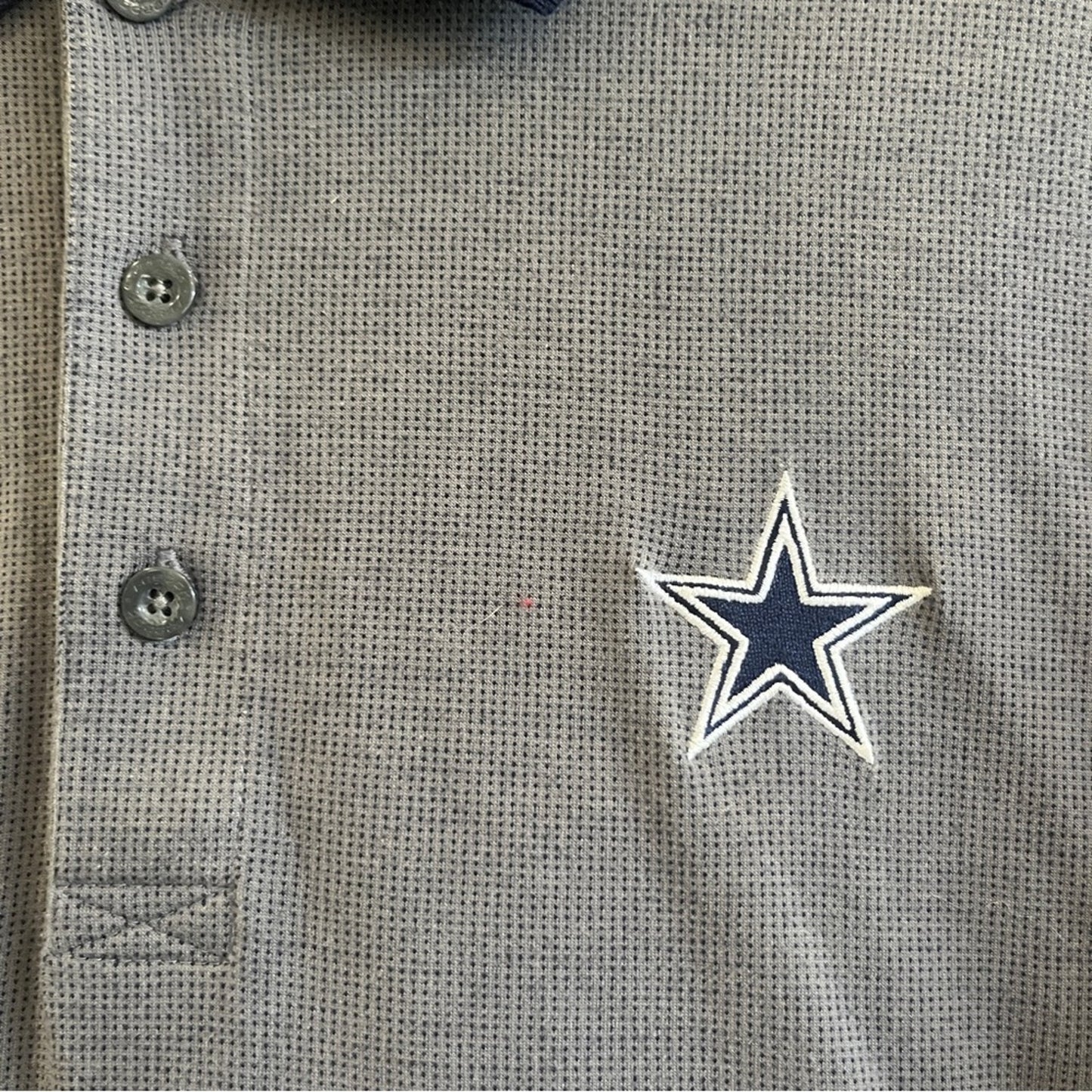 Reebok Dallas Cowboys Polo Mens Size XL Short Sleeve NFL Gray Navy Football Logo