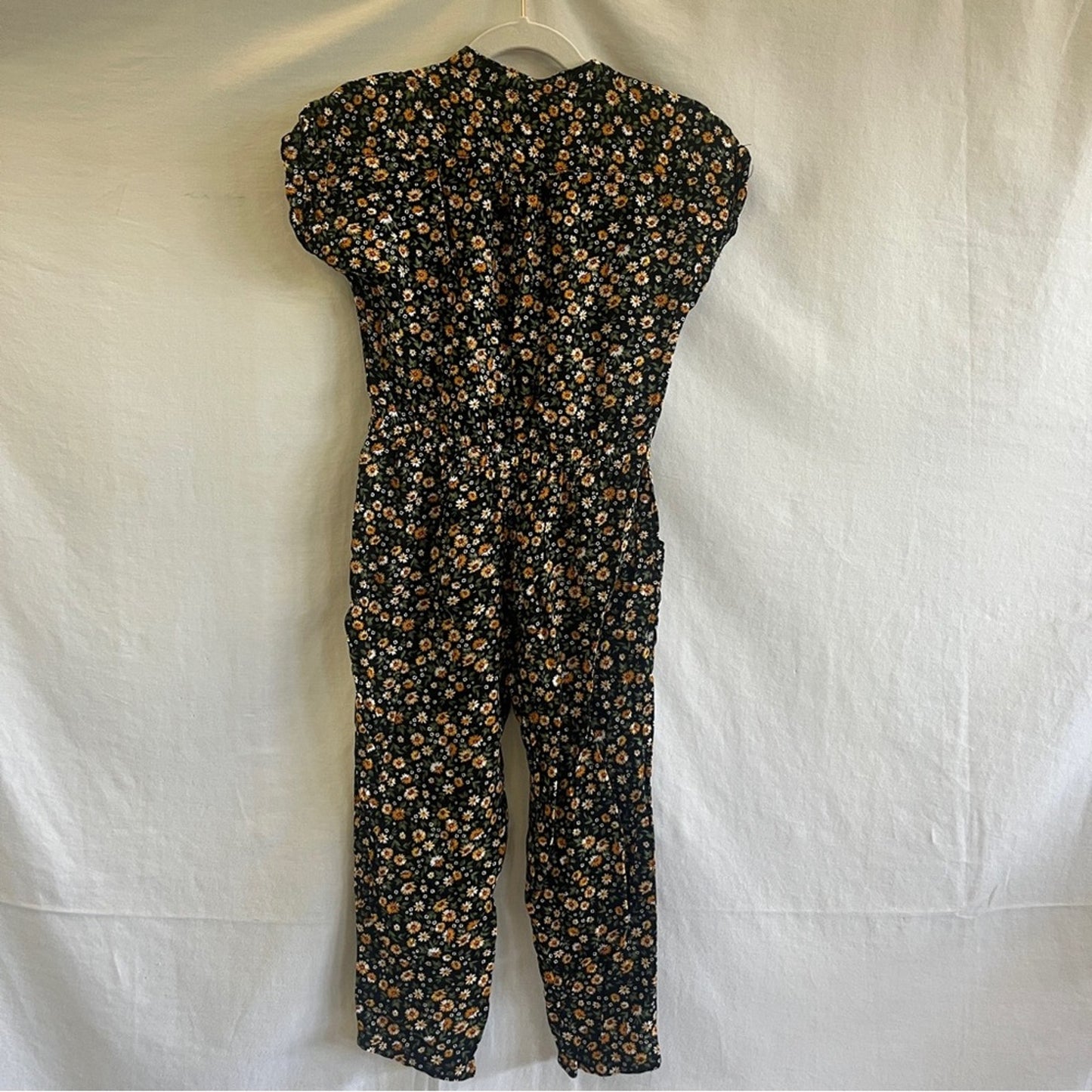 Wonder Nation Girls Floral Romper Size 4/5 Elastic Waist Front Button Spring