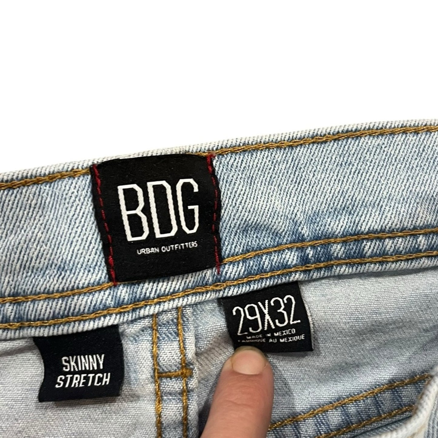 Urban Outfitters BDG Womens Skinny Jeans 29/32 Stretch Light Wash Freyed Hem