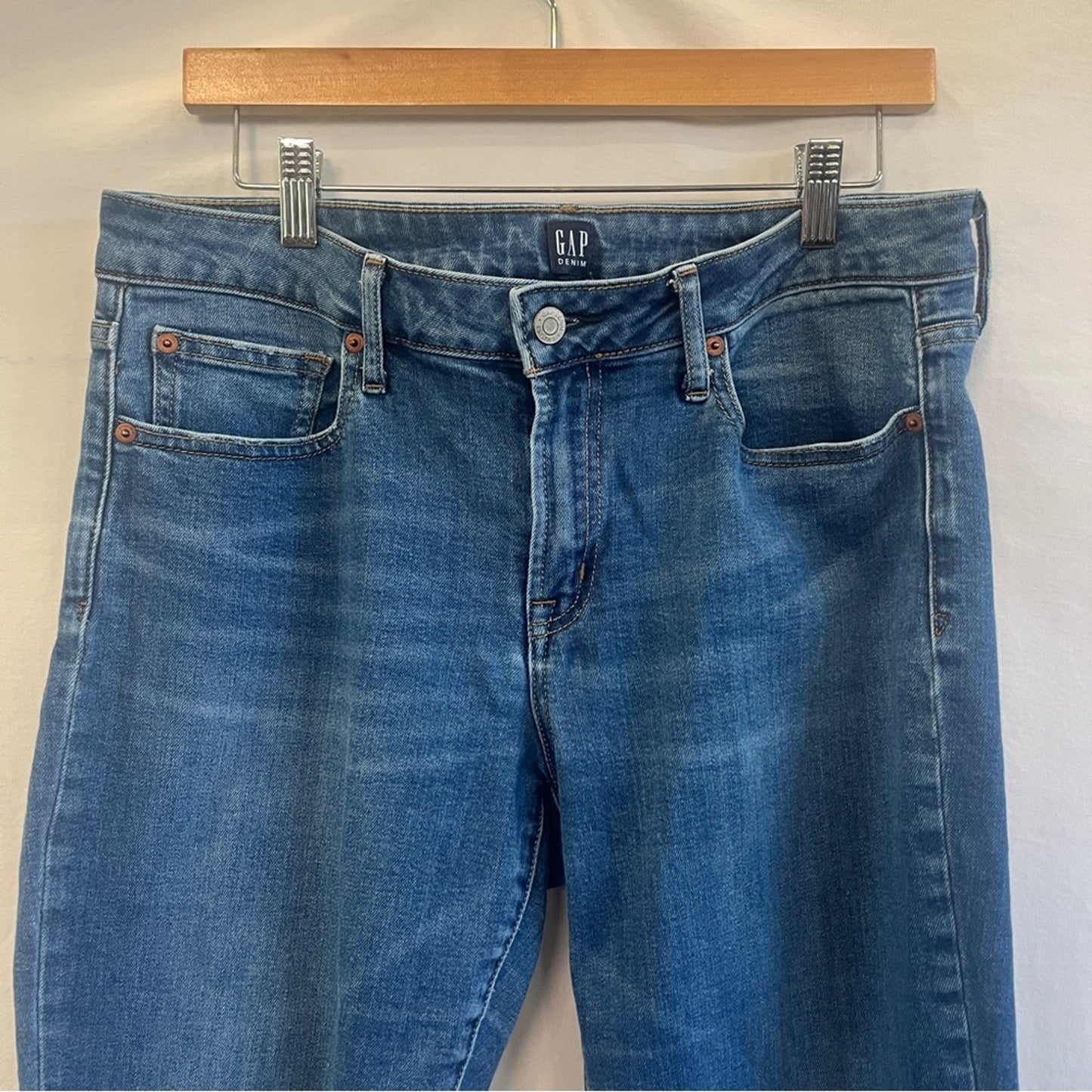 Gap Curvy True Skinny Jeans Womens Size 12 Raw Hem Basic Simple Neutral Denim