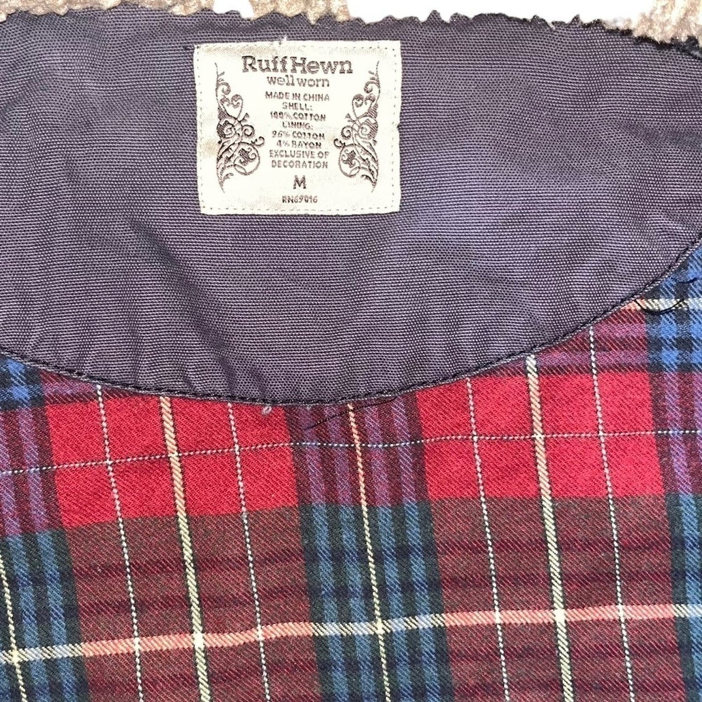 Ruff Hewn Coat Girls Size Medium Navy Blue Barn Chore Coat Button Down Rugged