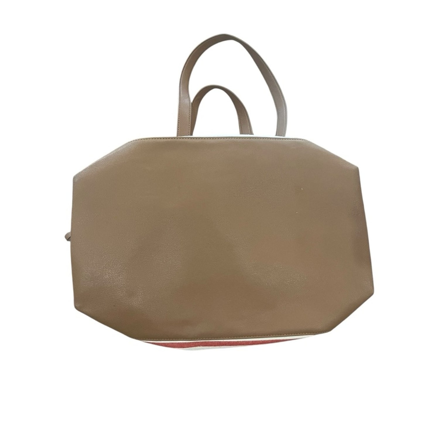 Tommy Hilfiger Womens Shoulder Bag Lightweight Red Tan Stripe Casual Overnight