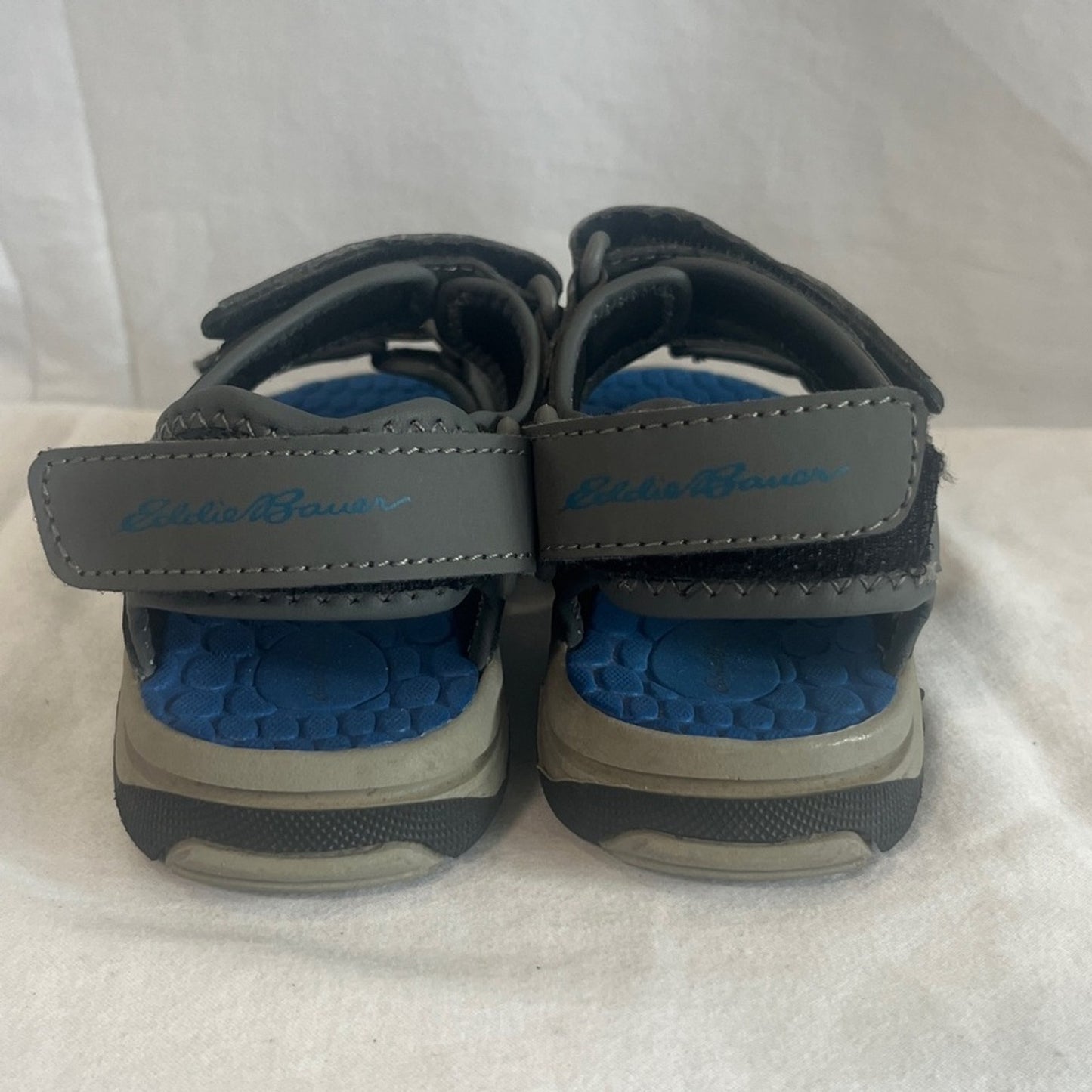 Eddie Bauer Rocky Blue Gray River Sandals Youth Size 11 Velcro Straps Outdoor