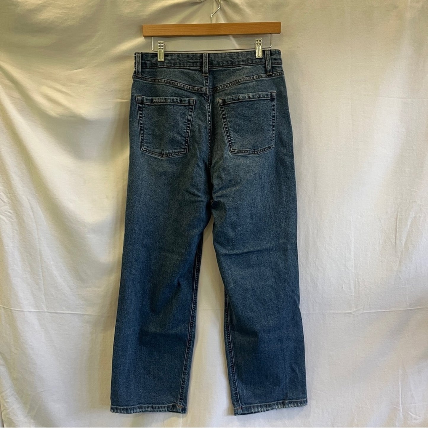 Wild Fable Buttonfly High Rise Mom Jeans Denim Womens Size 12 Distressed Boho
