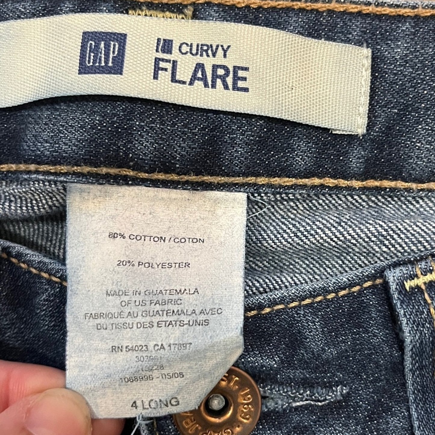 Gap Curvy Flare 4 Long Denim Jeans Classic Everyday Tall Basic Essential Simple