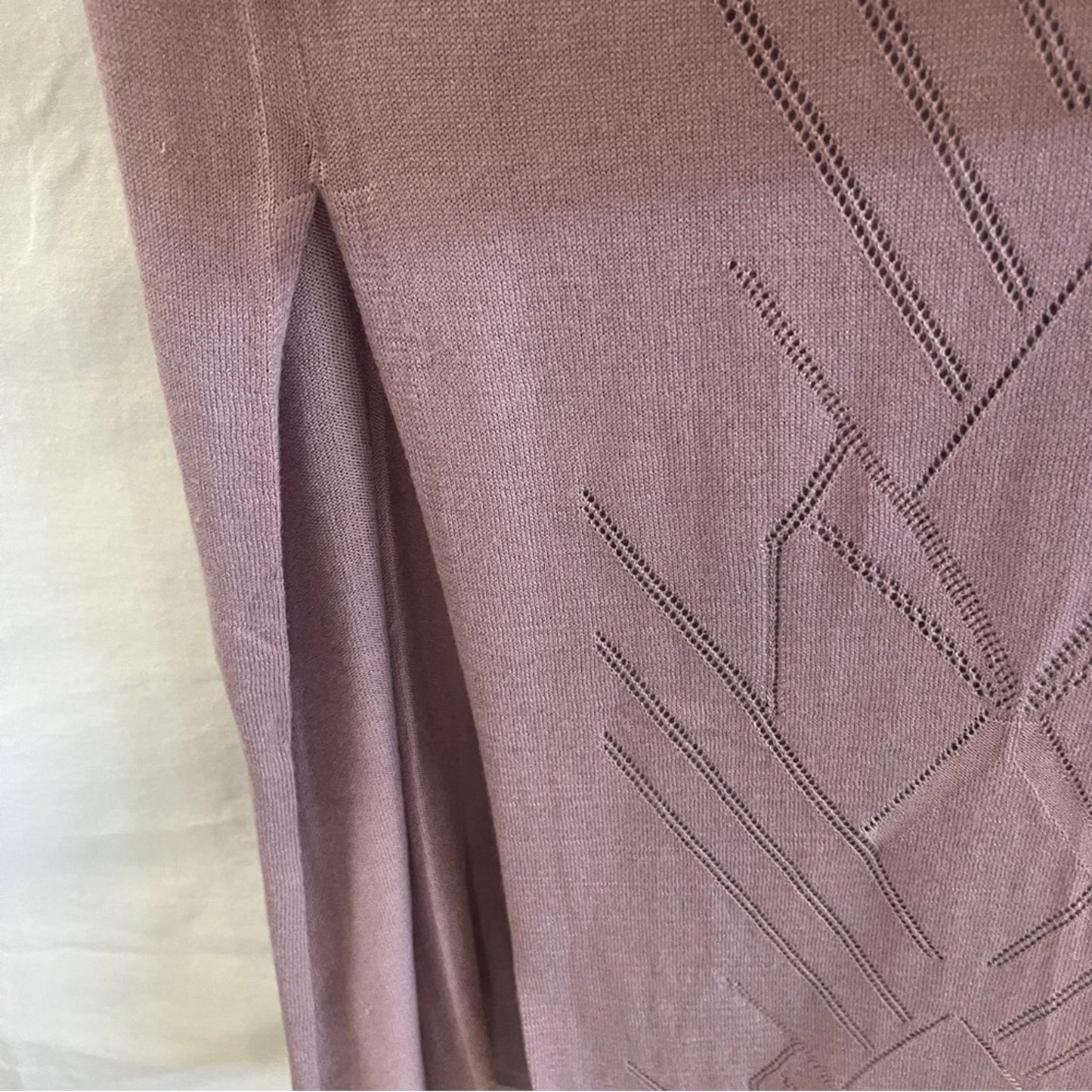 H by Halston Cardigan Womens 1X Light Purple Mauve Duster Open Front Dainty Boho