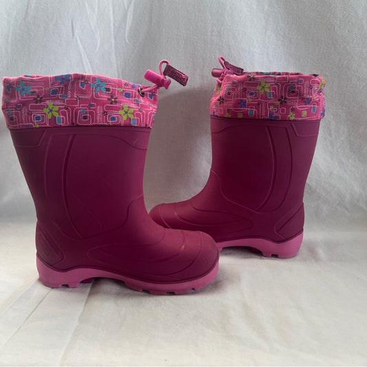 Kamik Waterproof Snow Rain Boots Pink Size 11 Insulated Adjustable Outdoor Play