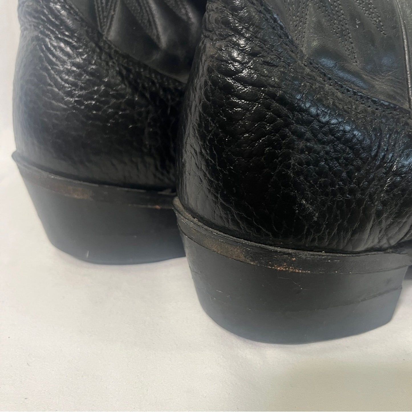 Palomino 932 Country Western Cowboy Boots Men Size 10D Black Leather Embroidered