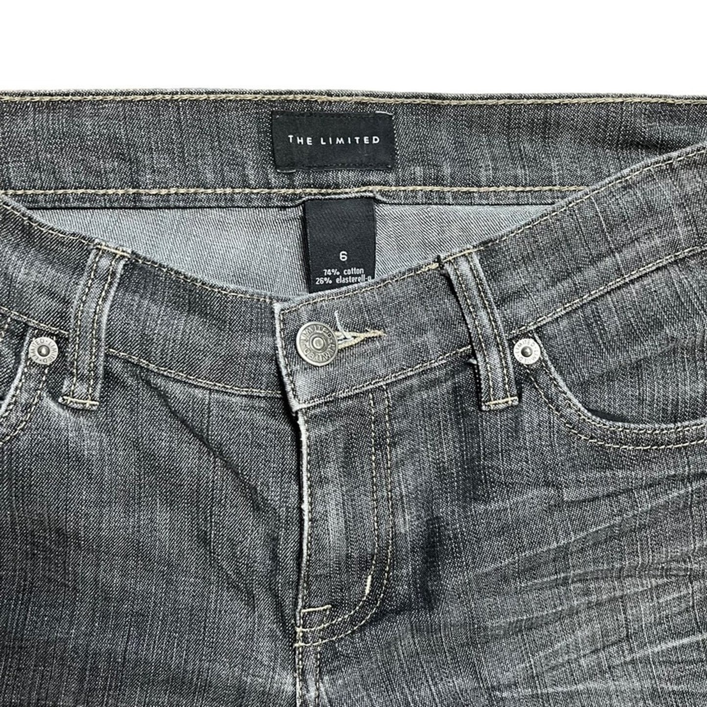 The Limited Womens Straight Denim Jeans Size 6 Black Gray Wash Classic Basic