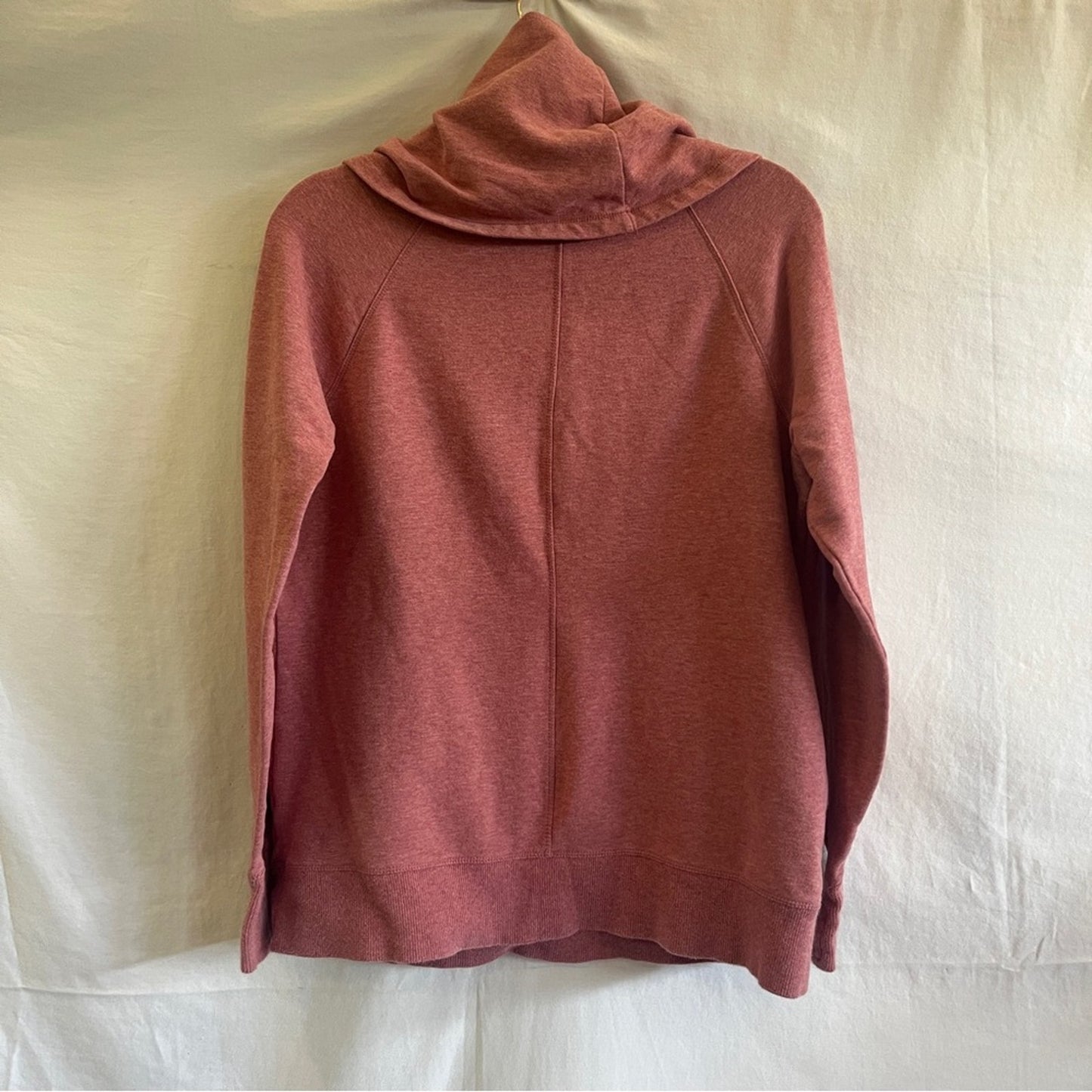 LL Bean Pullover Women Large Heathered Red Cowl Neck Long Sleeve Soft Cozy Comfy