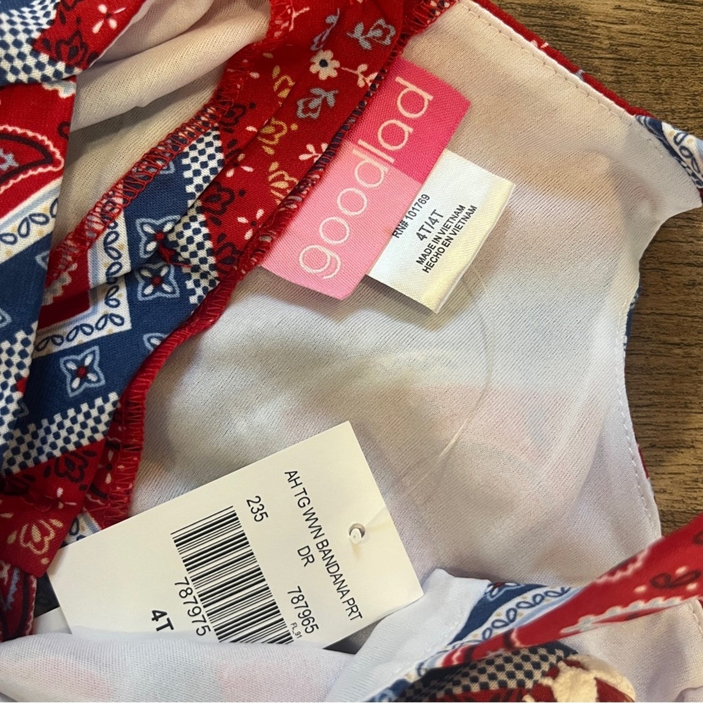 Good Lad Girls Sundress Size 4T Paisley Bandana Print Red White Blue Patriotic