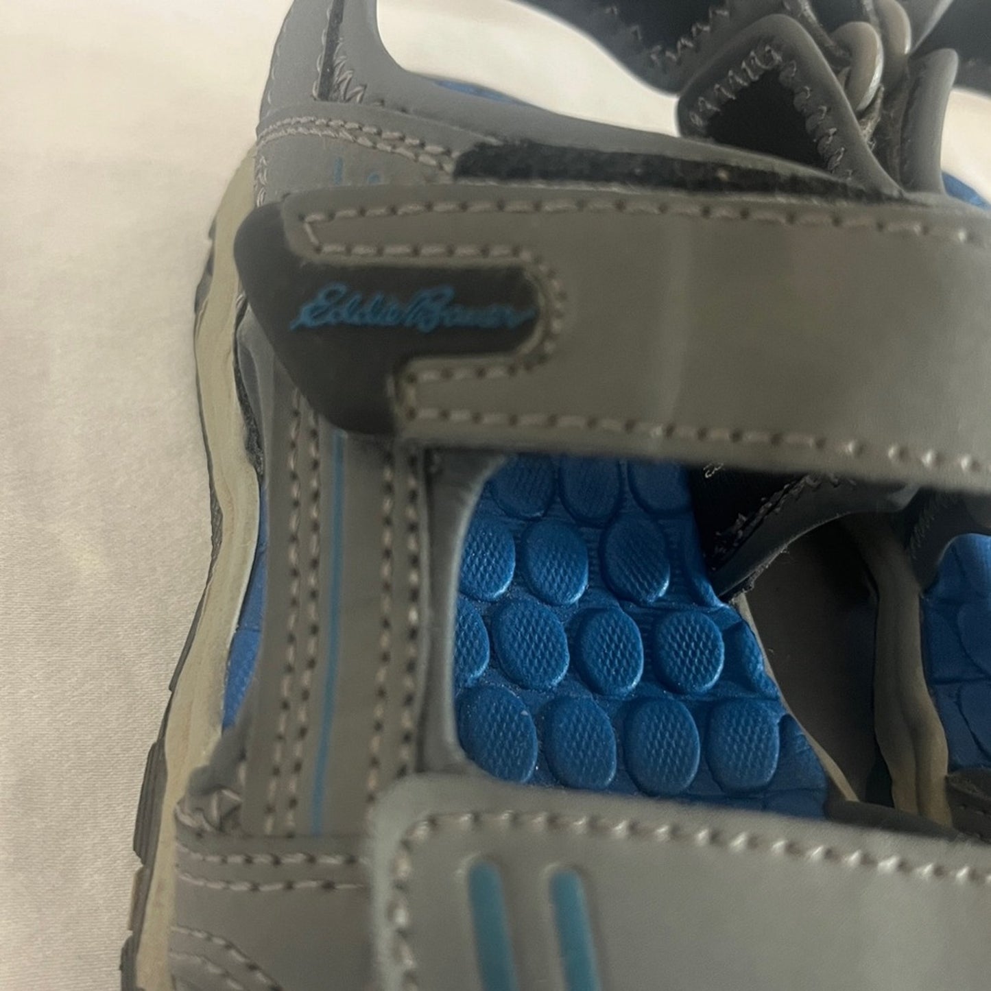 Eddie Bauer Rocky Blue Gray River Sandals Youth Size 11 Velcro Straps Outdoor