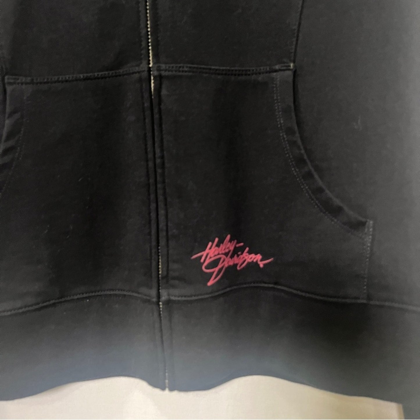 Harley Davidson Medium Jacket Black Long Sleeve Biker Rugged Baddie Lightweight