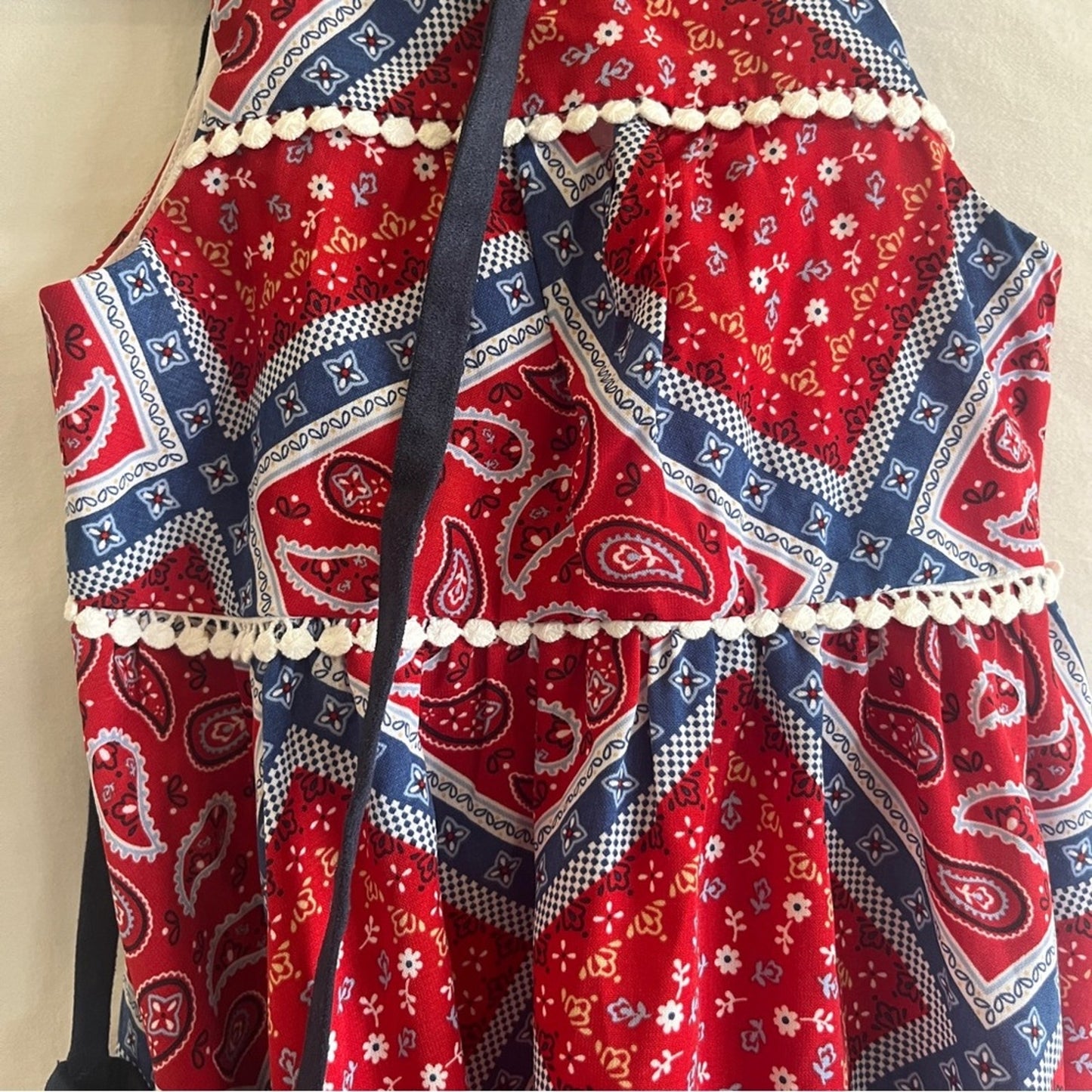 Good Lad Girls Sundress Size 4T Paisley Bandana Print Red White Blue Patriotic