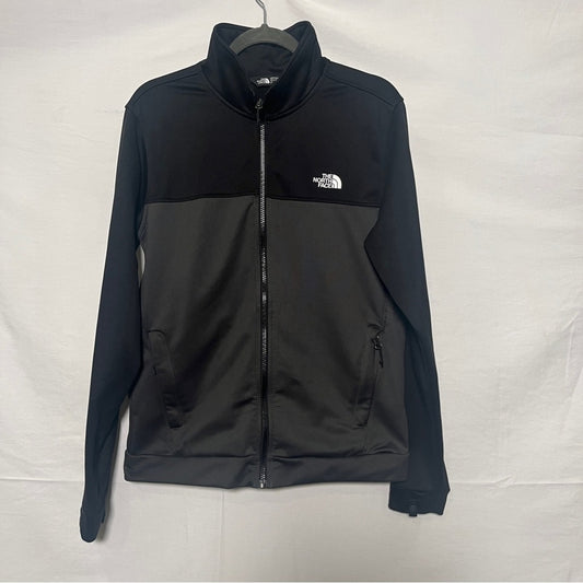 The North Face Soft Shell Jacket Mens Small Black Gray Full Zip Outerwear Casual