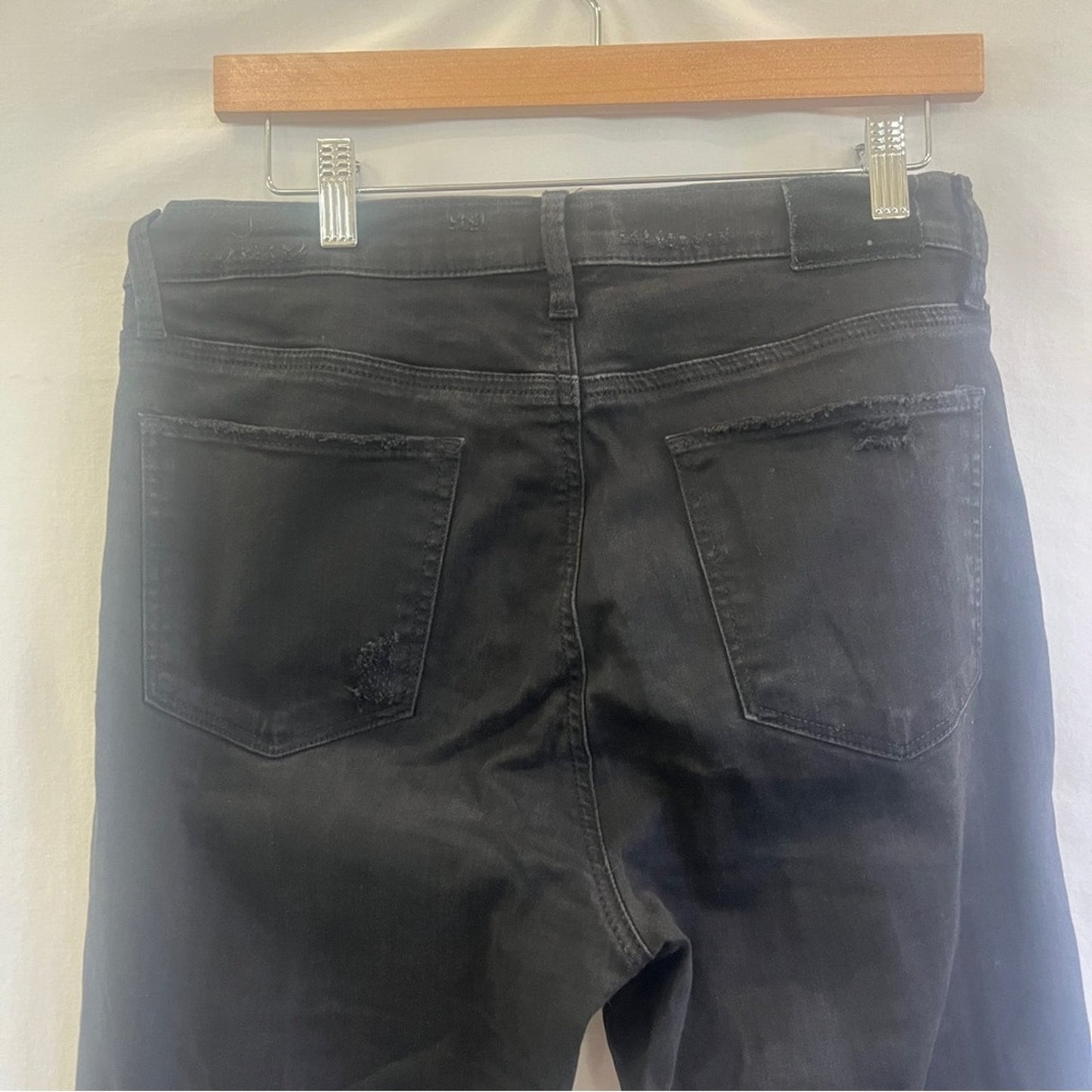 Lucky Brand Bridgette Skinny Black Jeans Womens Size 14 Raw Hem Basic Staple