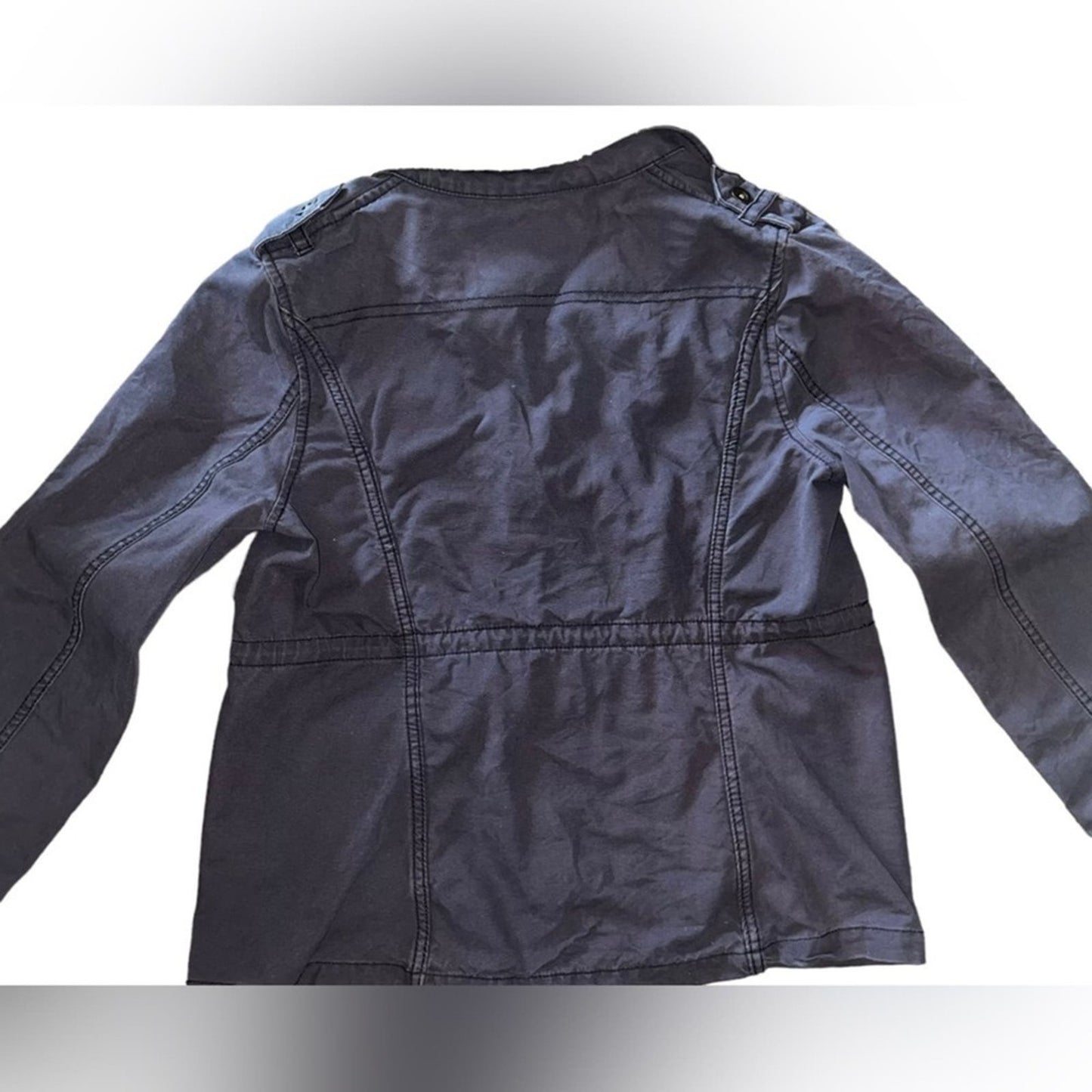 Ruff Hewn Coat Girls Size Medium Navy Blue Barn Chore Coat Button Down Rugged