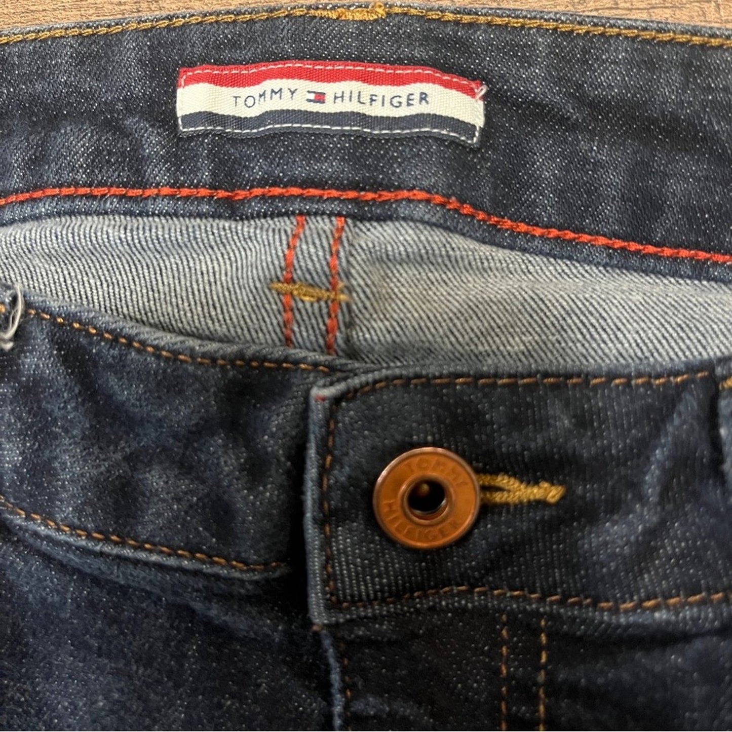 Tommy Hilfiger Bootcut Jeans Womens 10 Regular Dark Wash Basic Classic Simple