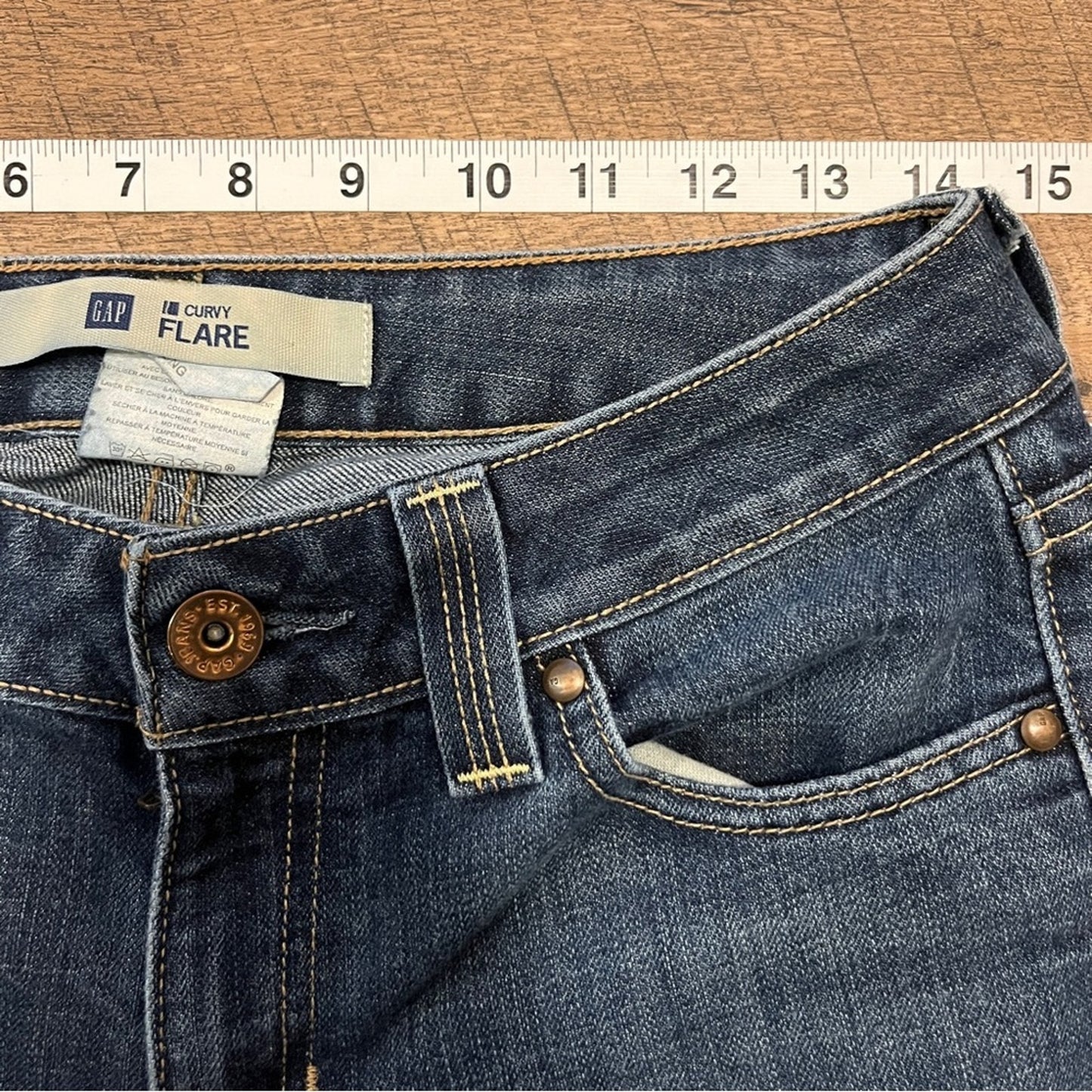 Gap Curvy Flare 4 Long Denim Jeans Classic Everyday Tall Basic Essential Simple