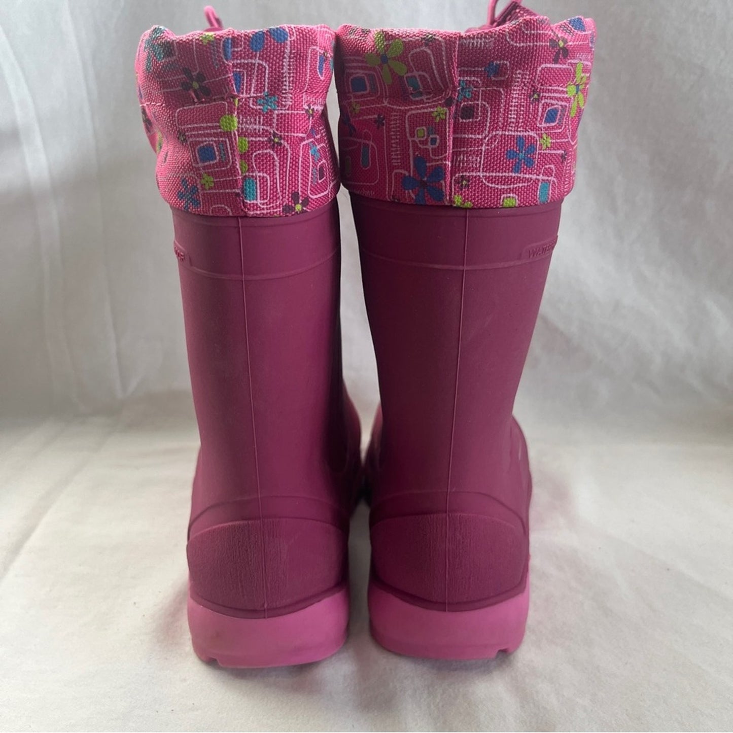 Kamik Waterproof Snow Rain Boots Pink Size 11 Insulated Adjustable Outdoor Play