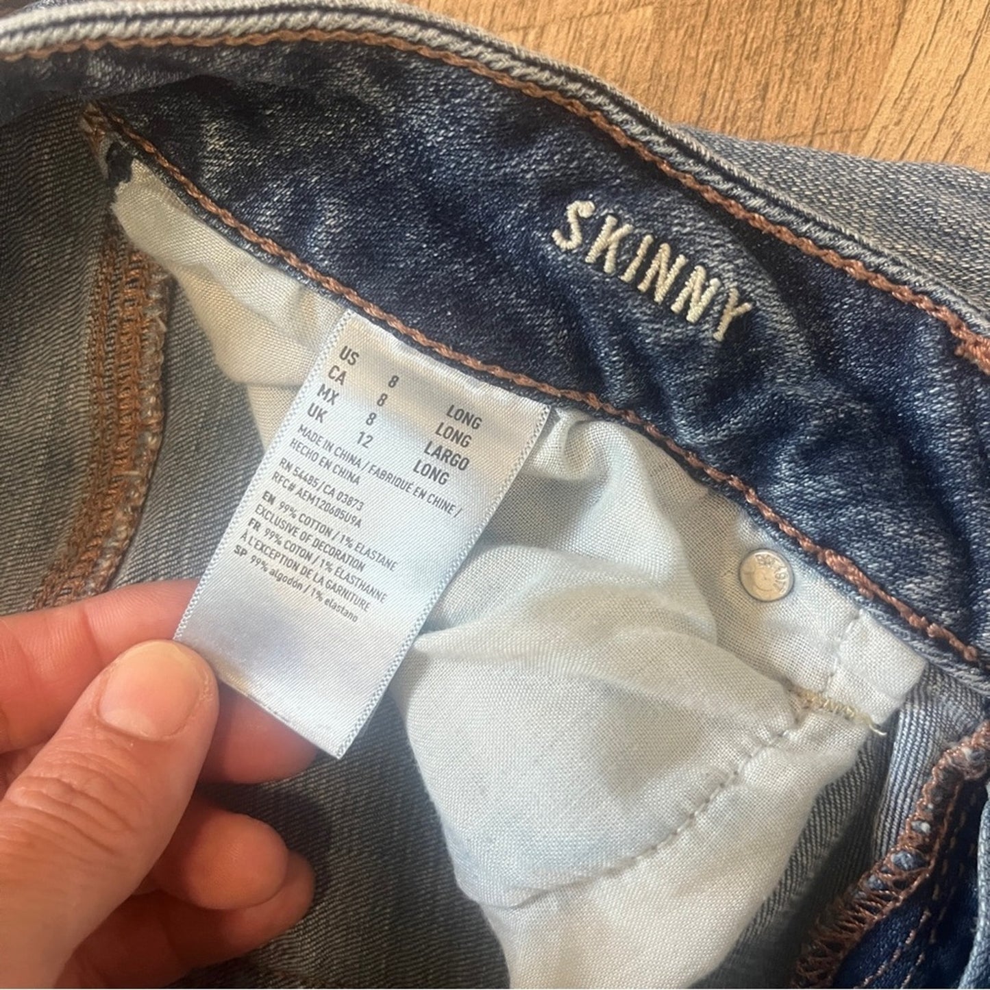American Eagle Super Stretch Skinny Jeans Womens Size 8 Long Tall Casual Basic